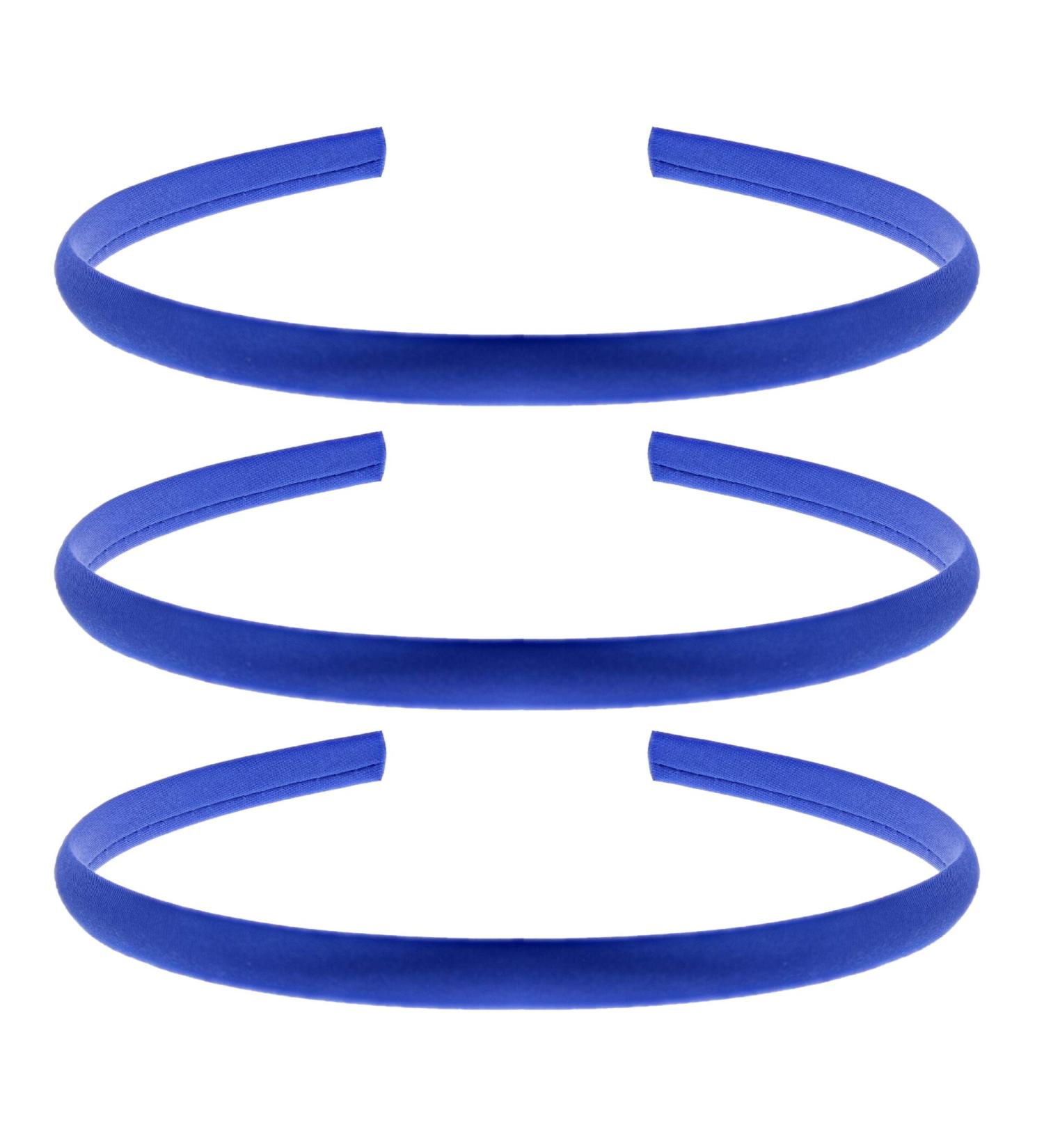 Zac's Alter Ego Royal Blue School Hair Accessories - Headband Scrunchie Elastic Clips etc.. Set of 3 10mm Satin Alicebands