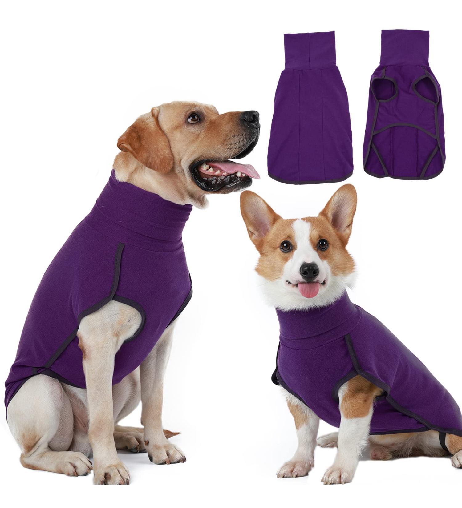 Hjyokuso XL Purple Dog Sweater - Warm Fleece Coat for Small to Large Dogs | Winter Outdoor Jacket - Buy Online on GoSupps.com
