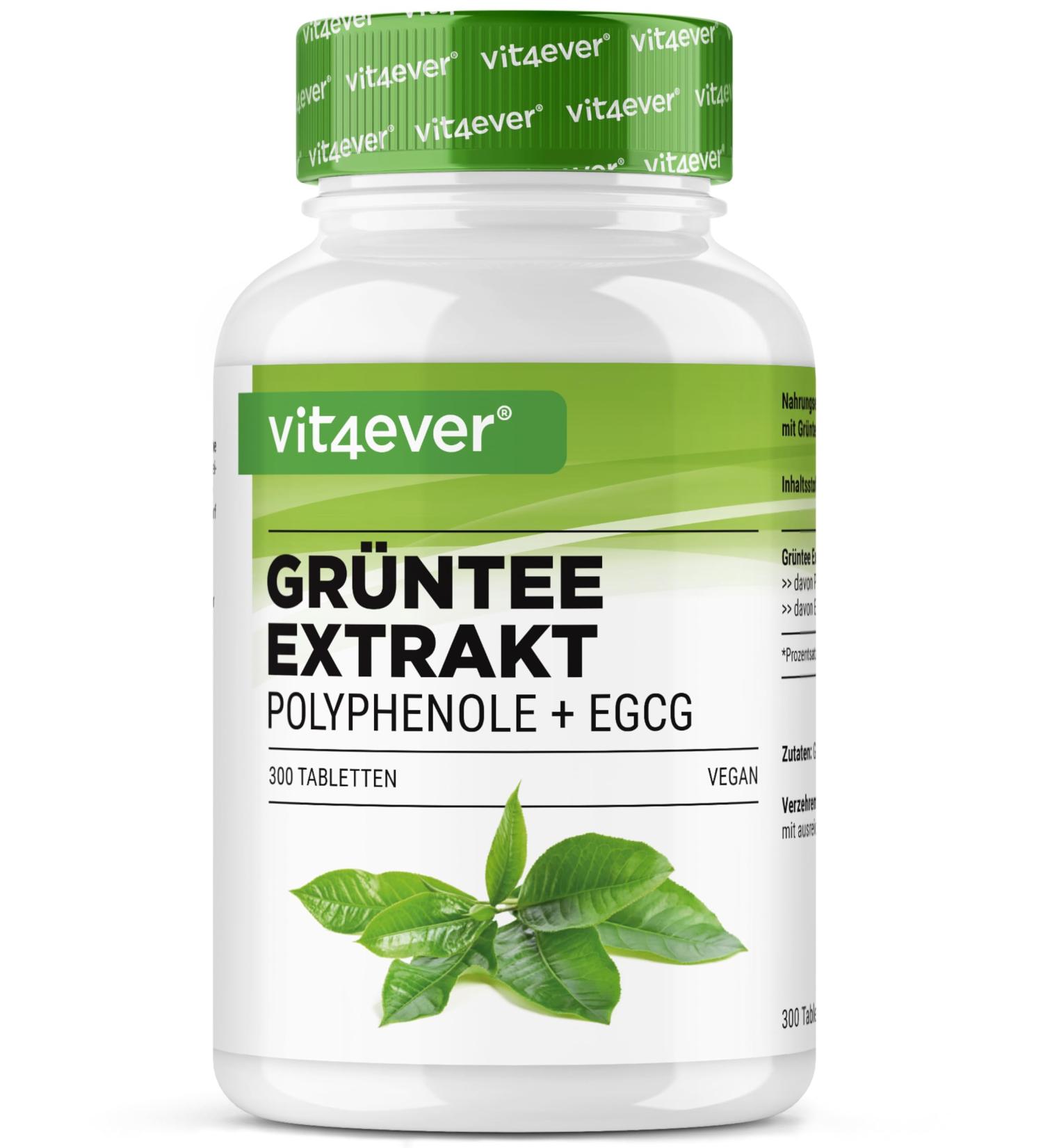 Extrait de Th Vert 300 Comprim s - Hautement Dos avec 2000 mg d Extrait de Th Vert 300 mg d EGCG et 1000 mg de Polyph nols par Dose journali re - Green Tea - Vegan - Sans additifs inutiles - Buy Online on GoSupps.com