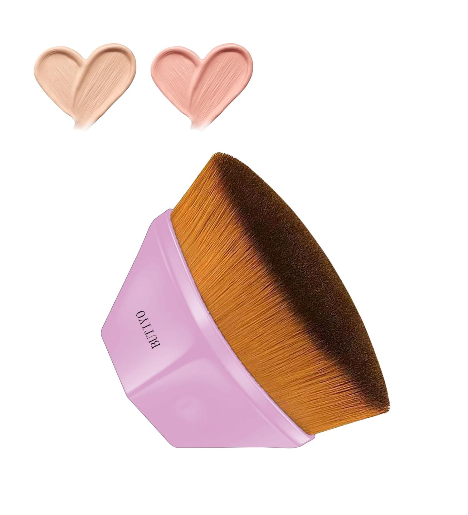 BUTIYO Kabuki Foundation Makeup Brush - Flawless Liquid Application Soft Synthetic Pink - Perfect for Women (FB-004 - Buy Online on GoSupps.com