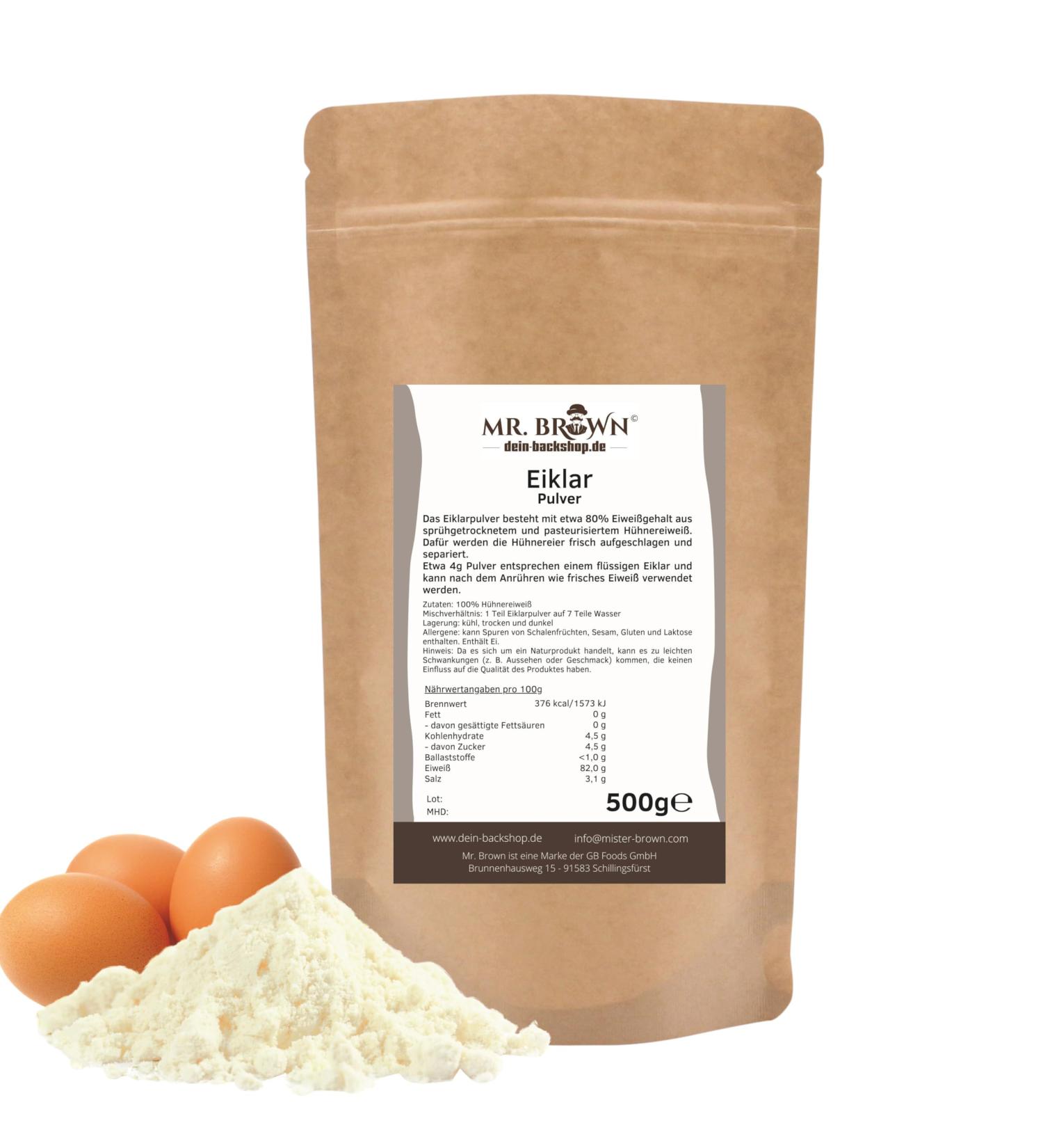 Buy MR. BROWN 500g Egg White Powder - Pasteurized Perfect for Cooking & Baking International Shipping Available - Buy Online on GoSupps.com