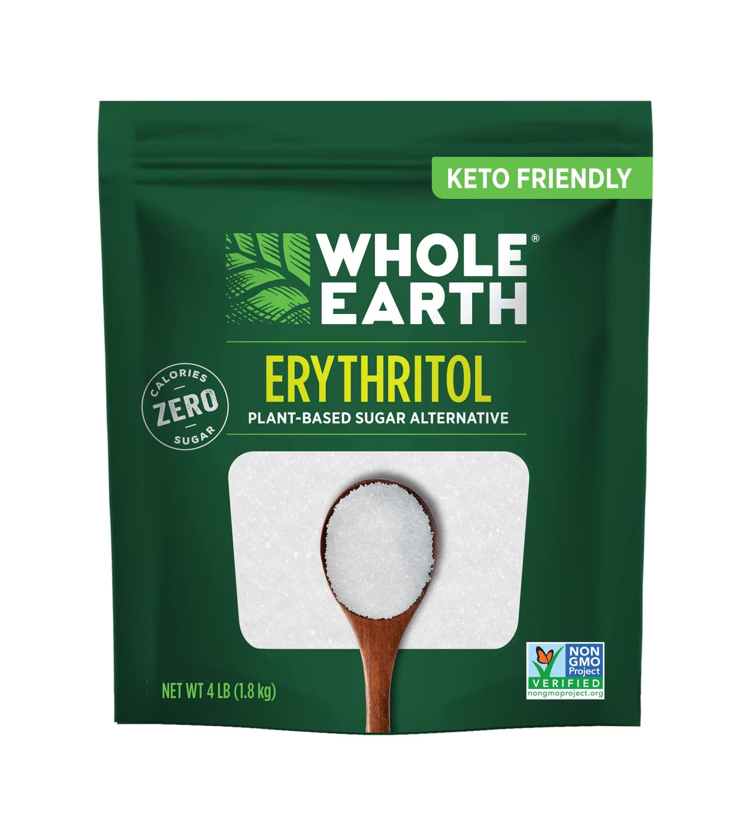 Whole Earth Sweetener Co. 100% Erythritol Sweetener - Keto-Friendly Natural Sugar Alternative - Baking & Zero Calorie Substitute - Gluten Free & Non-GMO - 16oz Pack - Buy Online on GoSupps.com