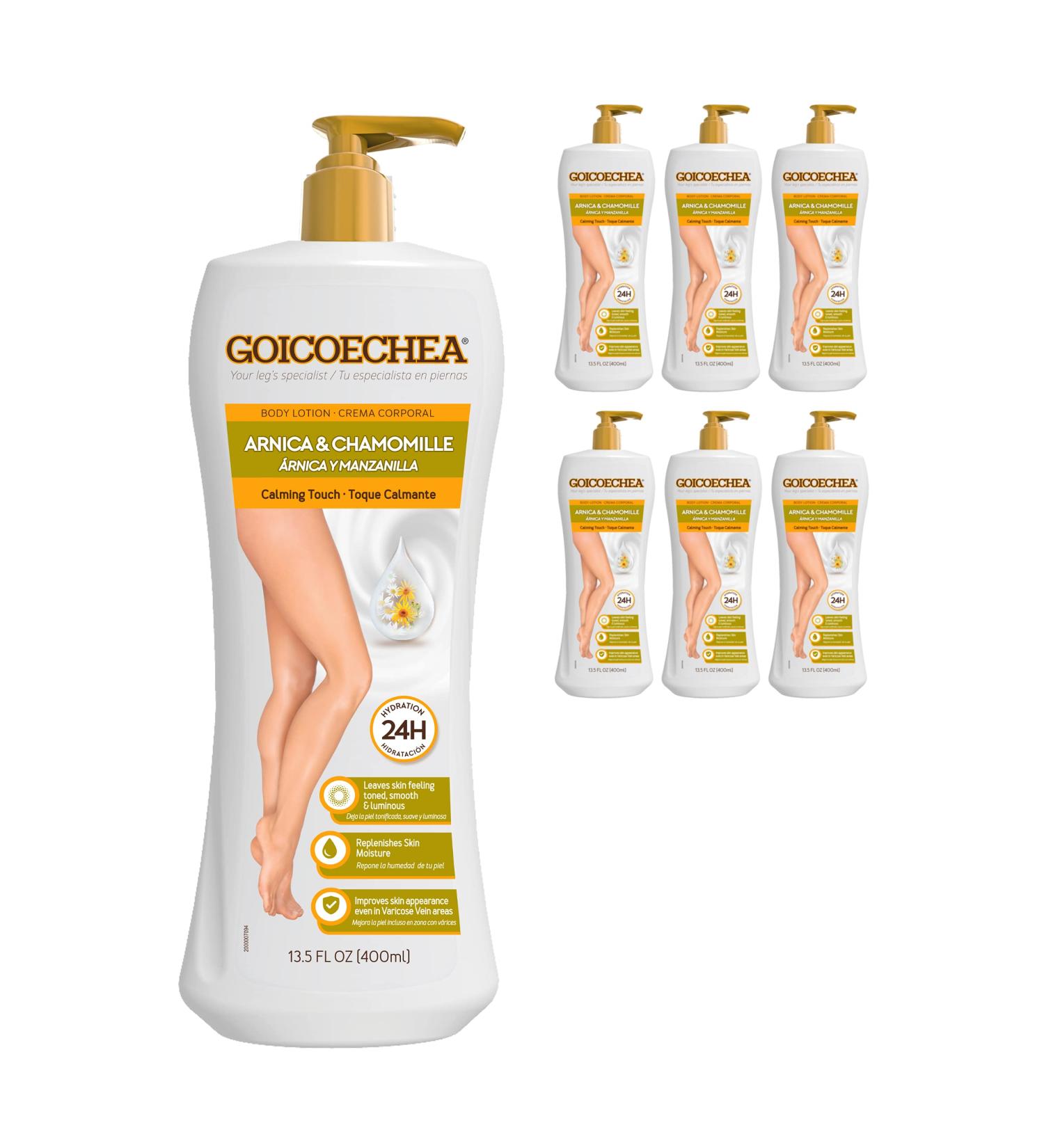 Goicoechea Calming Touch Body Lotion Moisturizing Skin Care with Arnica & Chamomile Varicose Veins Cream Improves Appearance of Varicose Veins Arnica Cream for Restful Legs 13.5 oz (Pack of 6) - Buy Online on GoSupps.com