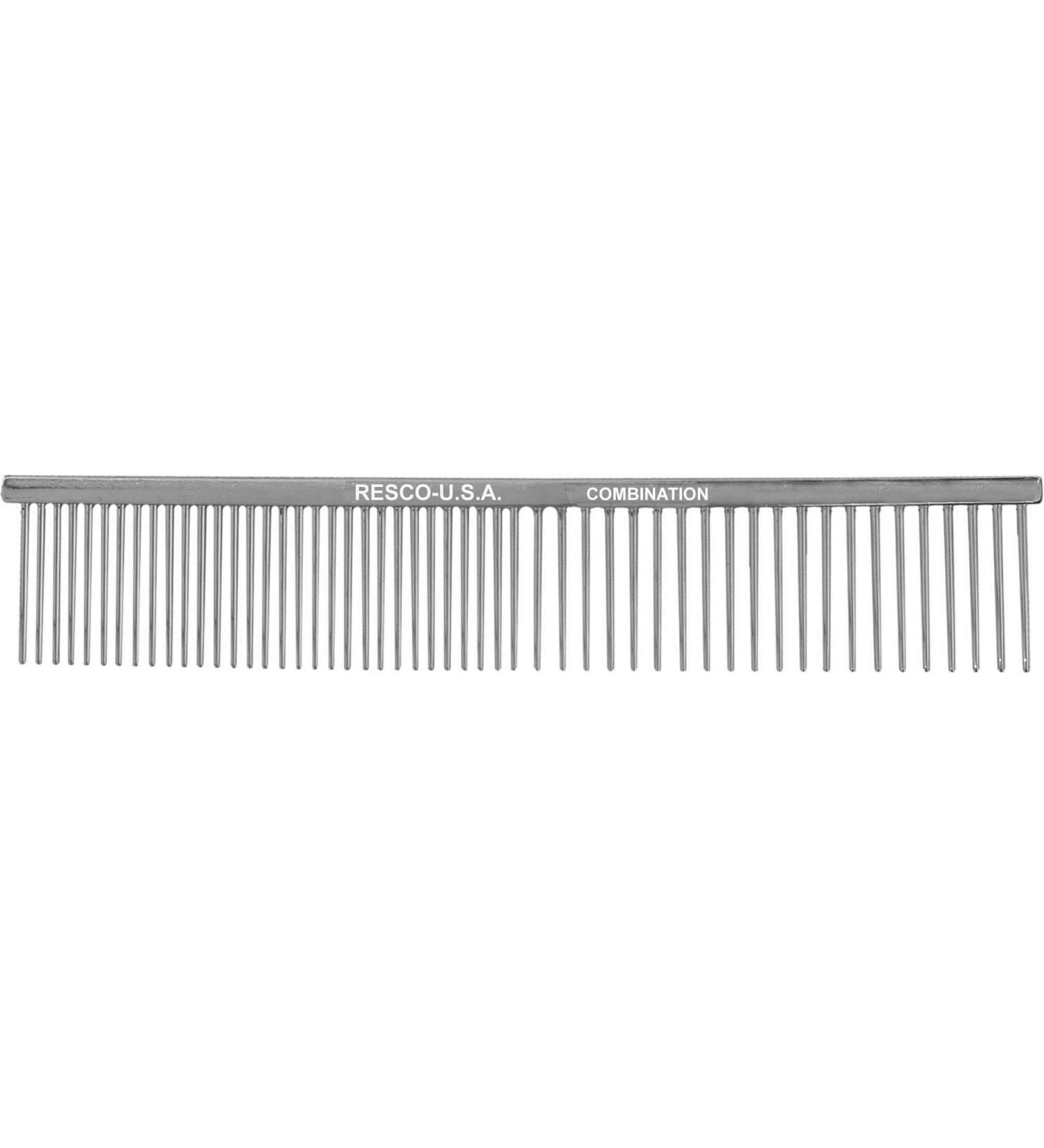 Resco US-Made Combination Comb for Dogs and Cats - Teeth/Medium-Coarse Spacing Nickel - Buy Online on GoSupps.com