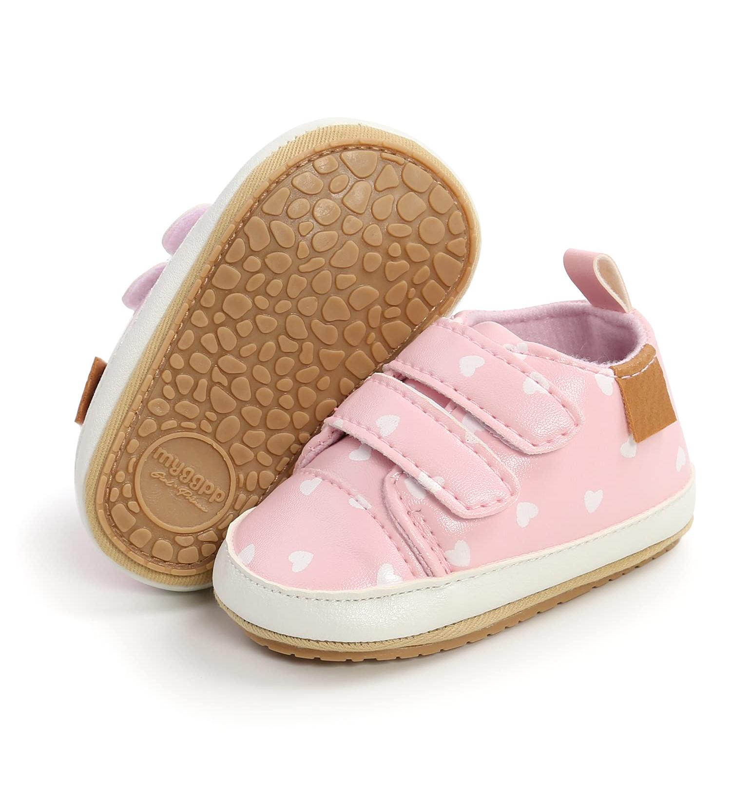 RVROVIC Baby Boys Girls Anti-Slip Oxford Loafer Flats | 12-18 Months | Pink Heart Design - Buy Online on GoSupps.com