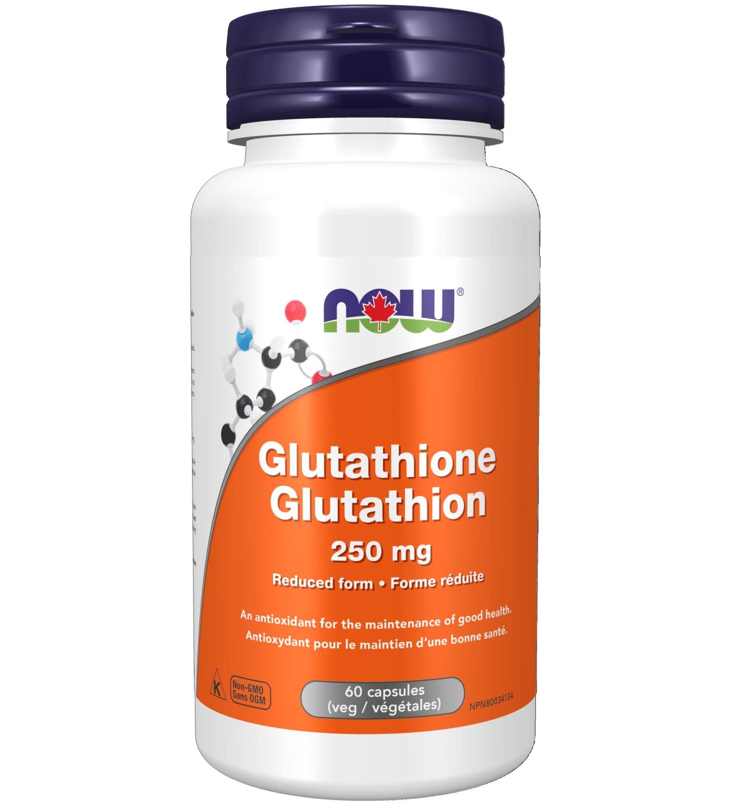 NOW - Glutathione 250mg 60 Vegetarian Capsules - Buy Online on GoSupps.com
