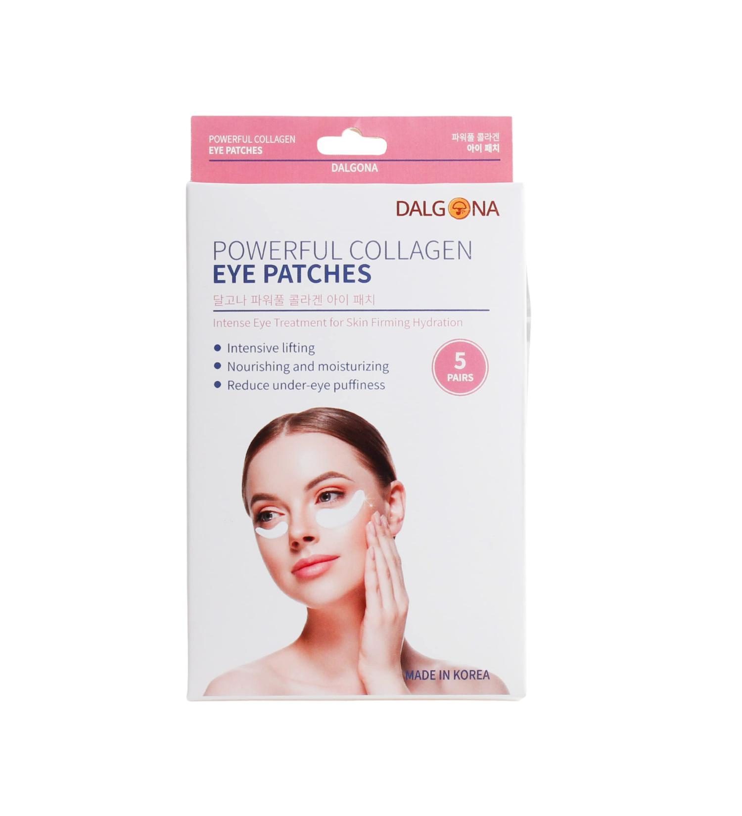 Dalgona Collagen Eye Patches - 5 Pairs for Intensive Lifting Nourishing & Moisturizing | Reduce Under Eye Puffiness | Paraben & Formaldehyde-Free - Buy Online on GoSupps.com