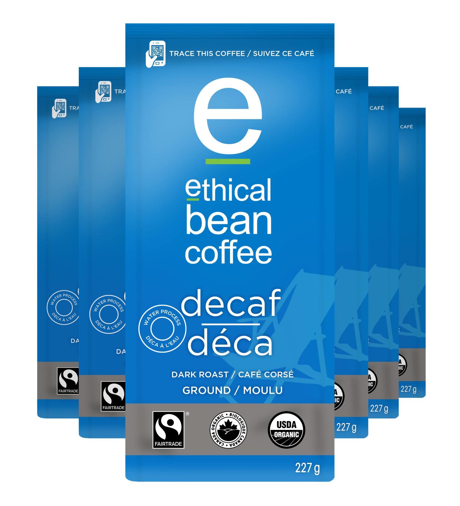 Ethical Bean Coffee Decaf Dark Roast Fairtrade Organic Coffee 227g (Pack of 6) 1.36 kg (Pack of 1) Decaf Dark Roast - Buy Online on GoSupps.com