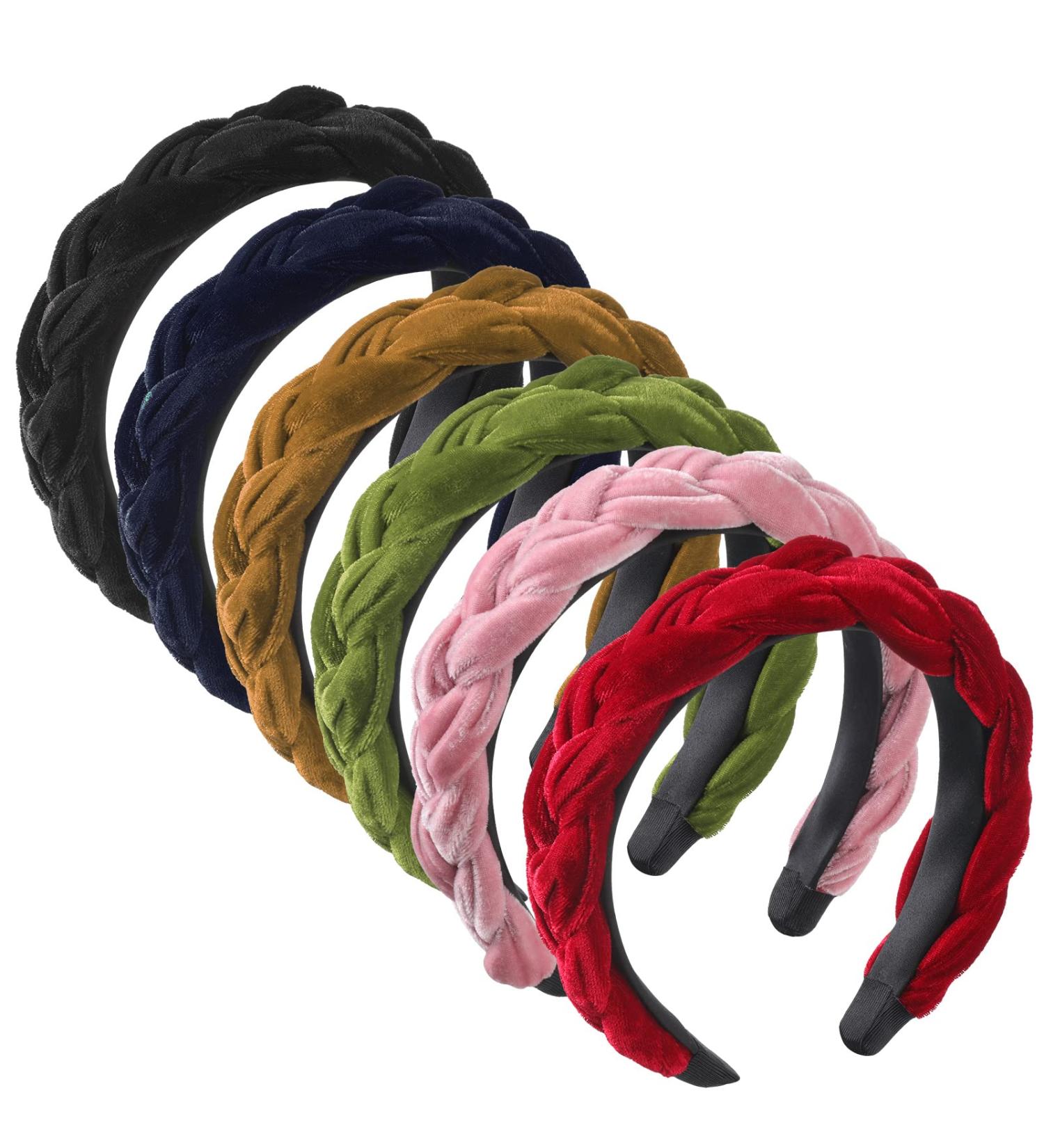 6-Piece Velvet Criss Cross Headband Set for Women - Soft & Cute Hair Accessories in 6 Colors - Buy Online on GoSupps.com