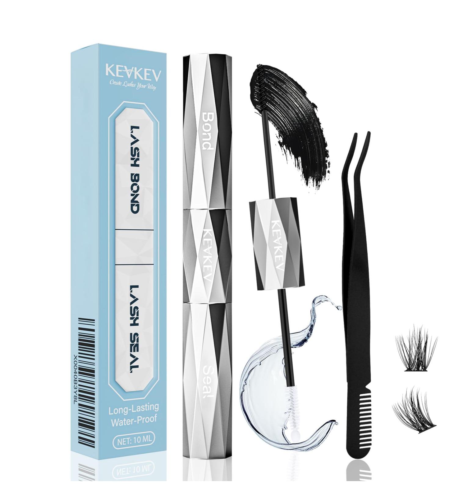KevKev Lash Bond and Seal - 10ml Waterproof Lash Glue for Individual Lashes & DIY Lash Clusters | Long Lasting 48-72 Hours - Buy Online on GoSupps.com