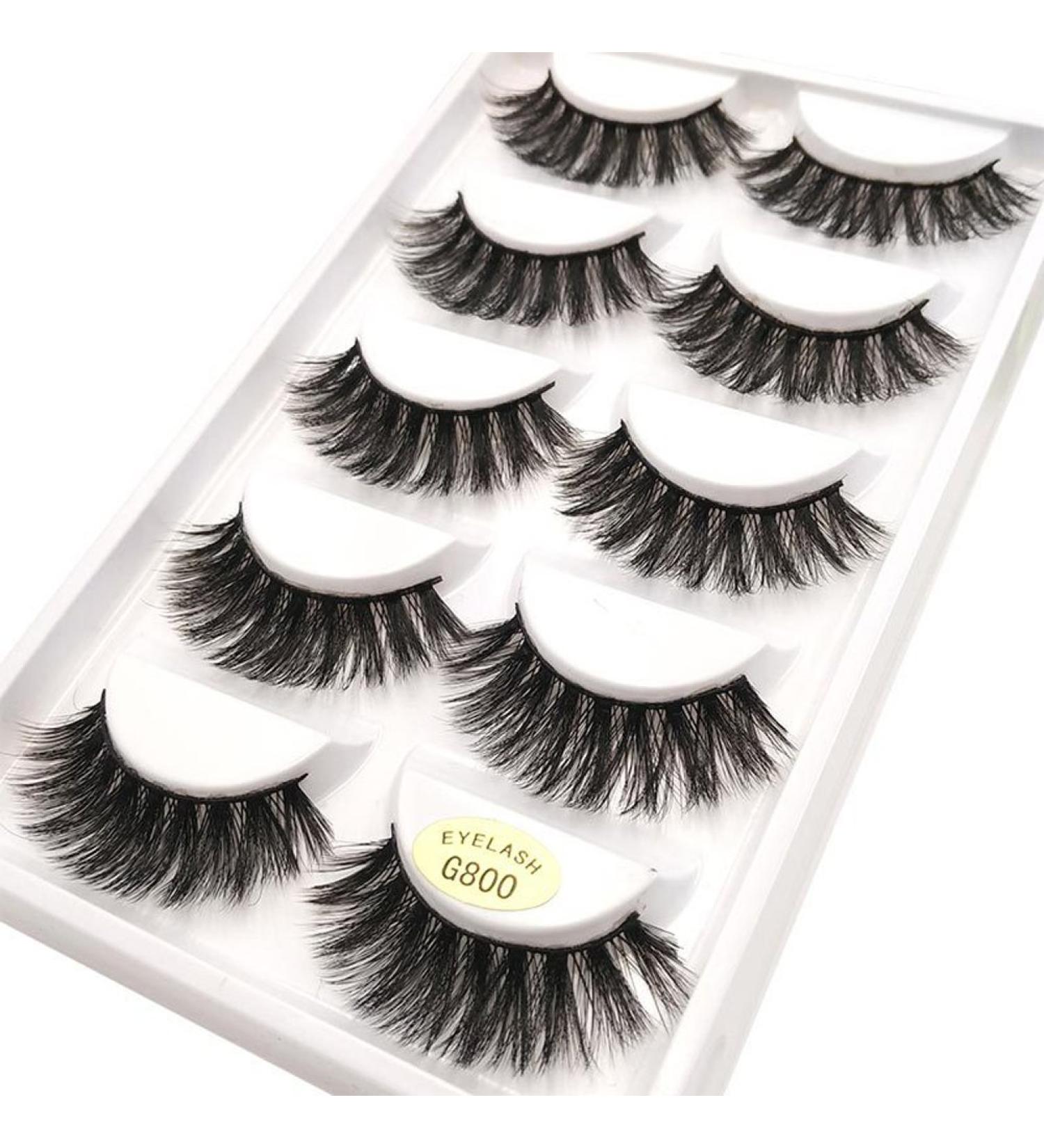 Scala 3D Handmade Cotton Stalk Water Mink Cross Messy False Eyelashes - 5 Pairs, 6 Styles (G800) - Buy Online on GoSupps.com