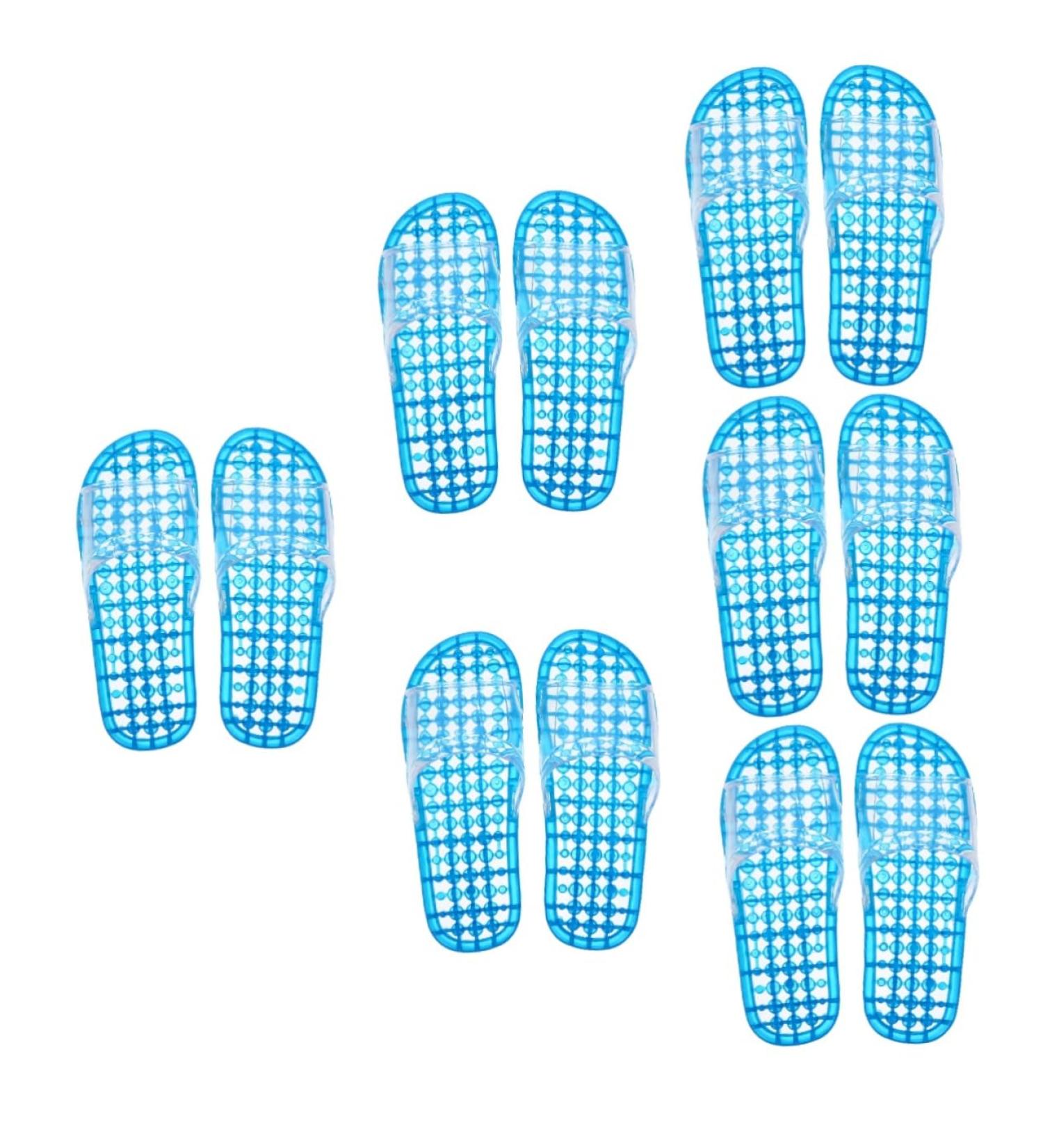 MAGICLULU 2 Pairs Slippers Quick Drying Shower Slippers Green Home Indoor Slippers Non Dorm Shoes Gym Foot Spa Soak Tub Shower Footware Massaging Travel Pvc Household Plastic Barrel 26.5x9.8cm 9.5x6pcs Bluex6pcs - Buy Online on GoSupps.com