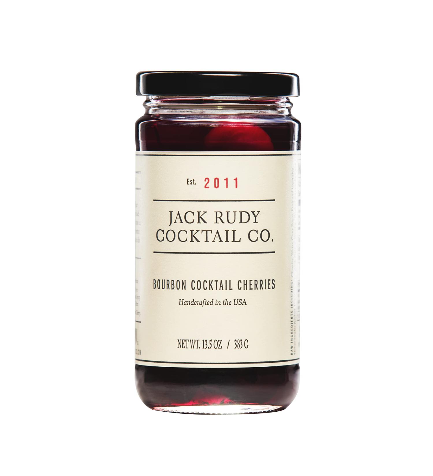 Jack Rudy Cocktail Co Bourbon Barrel Aged Cherries 13.5 Fl Oz - Handcrafted Tart Oregon Cherries for Old Fashioned & Manhattan Whiskey - Gourmet Cocktail Essential - Buy Online on GoSupps.com