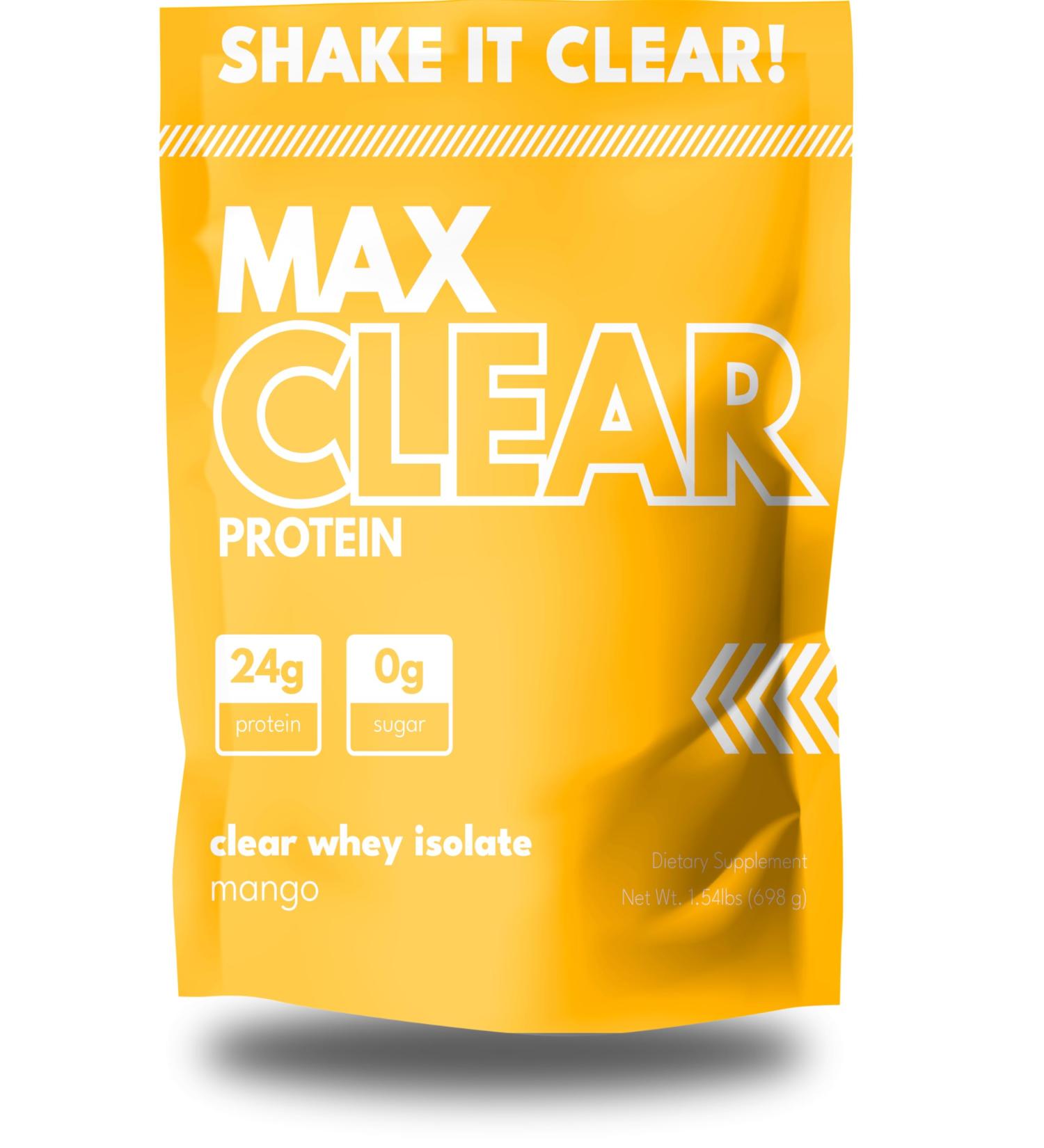 Max Clear Protein | 24g Protein | Clear Whey Isolate | Promotes Muscle Growth, Strength and Recovery (Mango) Mango 1.54 Pound (Pack of 1)