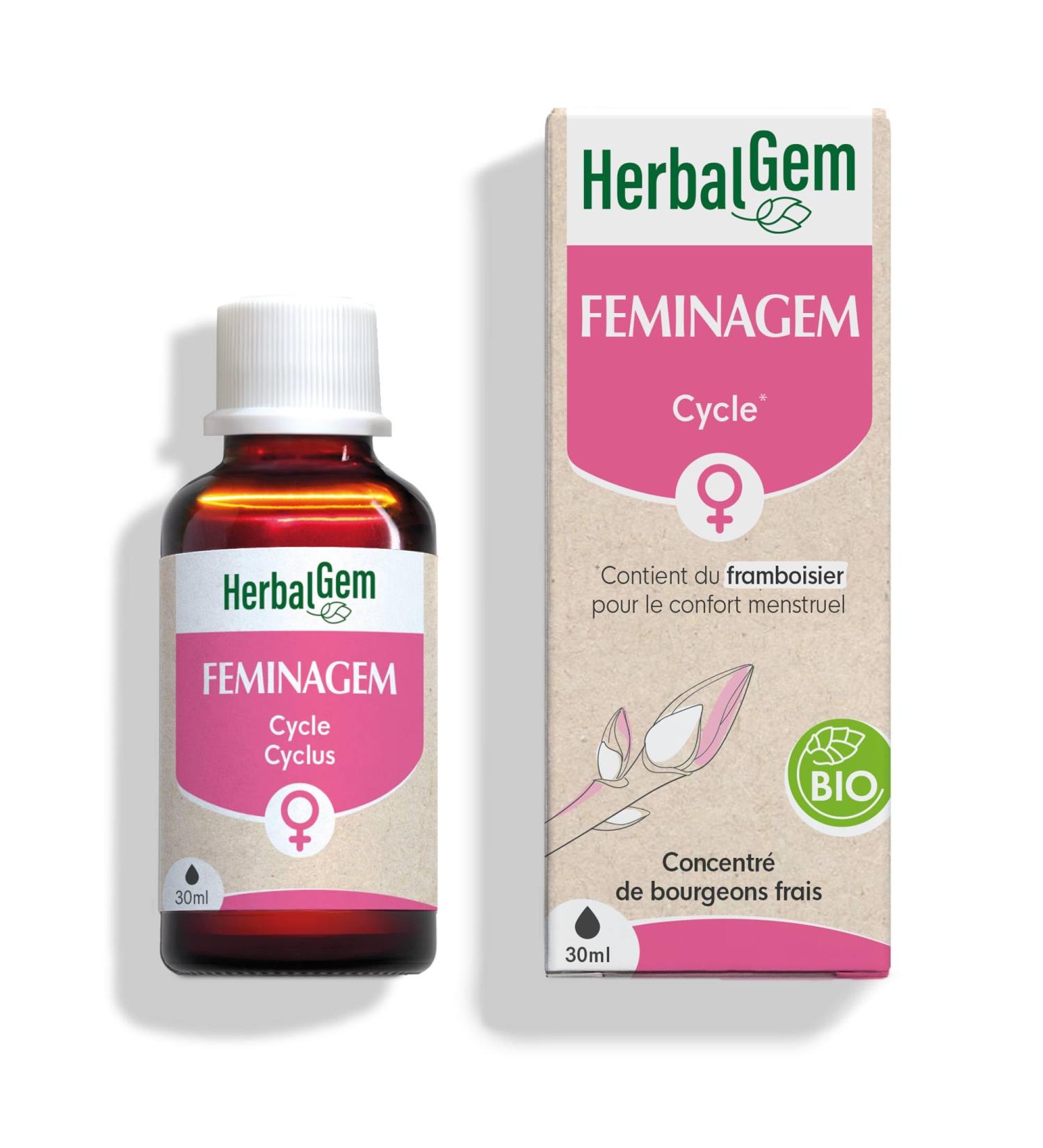 HERBALGEM Feminagem BIO Complexe de Gemmoth rapie Concentr e Favorise le confort menstruel 30 ML Confort Intime - Buy Online on GoSupps.com