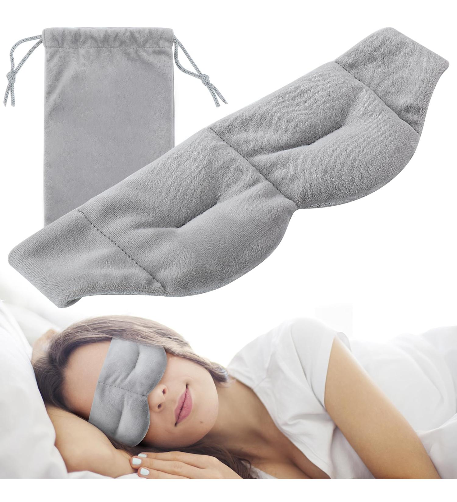 Weighted Sleep Mask for Pain Relief - Cooling Eye Mask for Headaches Migraines Sinus Pain & Puffy Eyes - Light Blocking Cotton Eye Cover - Buy Online on GoSupps.com