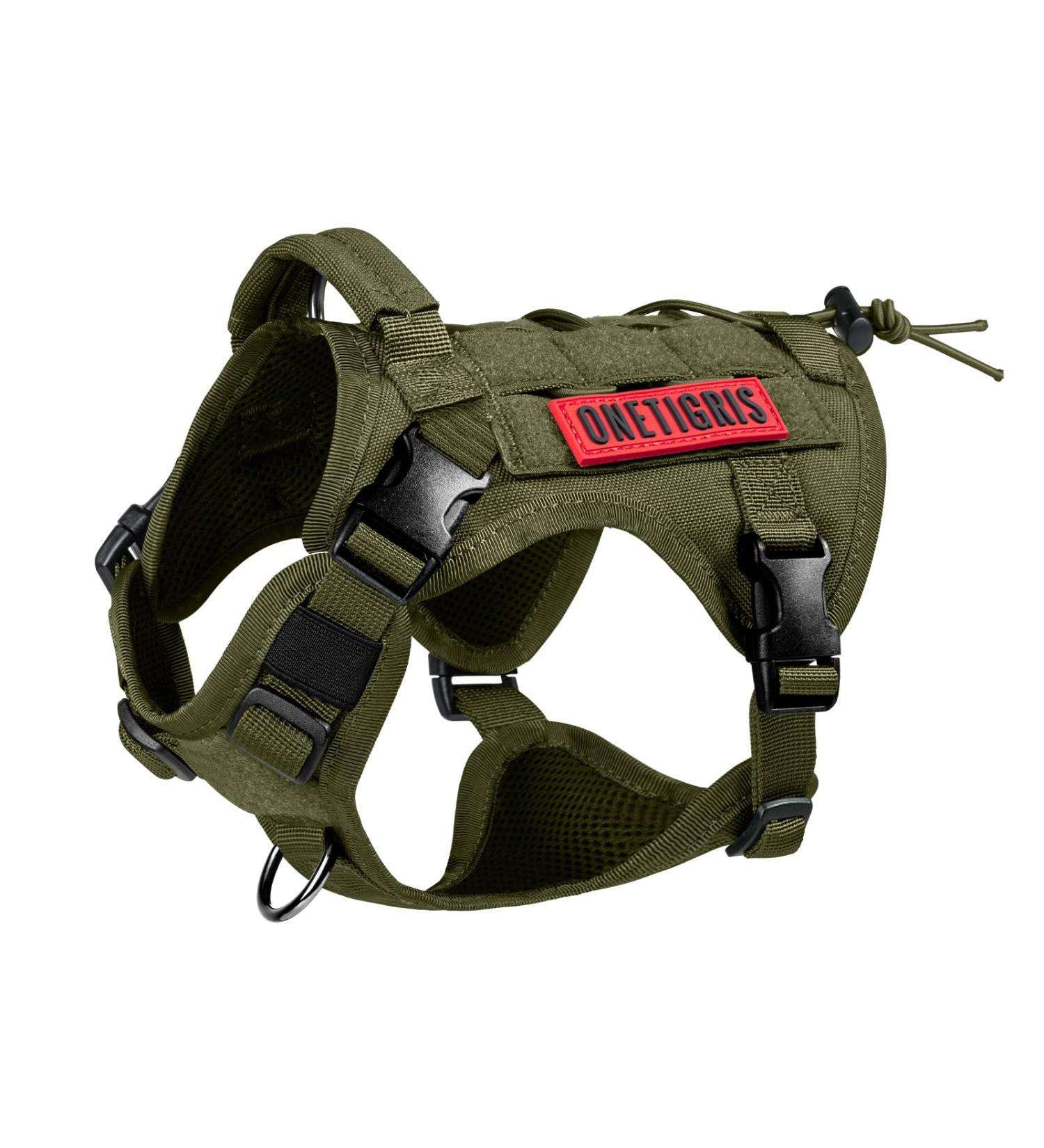 OneTigris Tactical Dog Vest | Service Dog Harness & MOLLE Training Harness - 1000D Nylon (Medium Ranger Green) - Buy Online on GoSupps.com