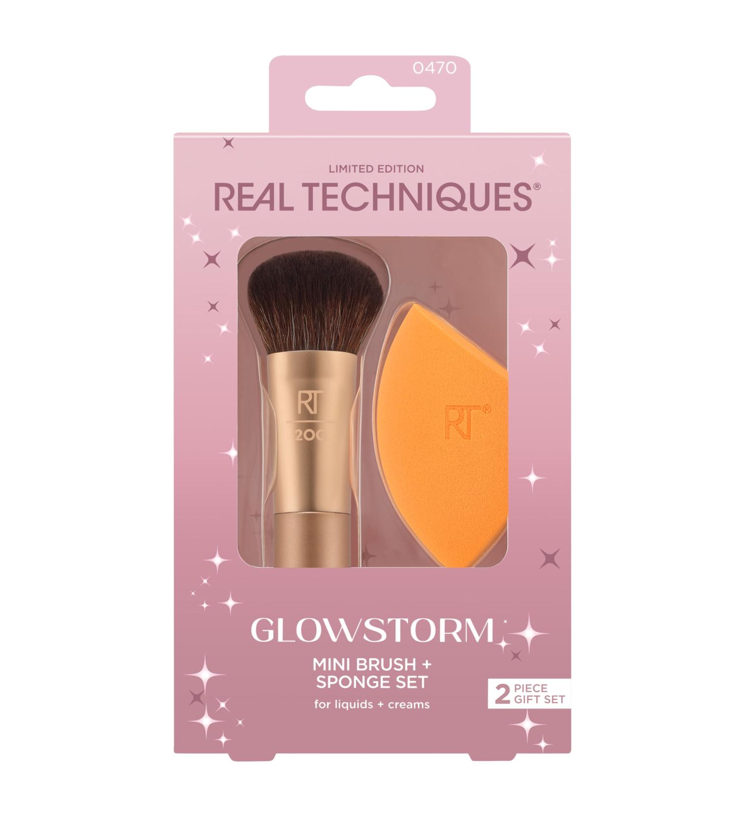 Real Techniques Glowstorm Mini Brush + Sponge Kit 2 Piece Limited Edition Gift Set - Buy Online on GoSupps.com
