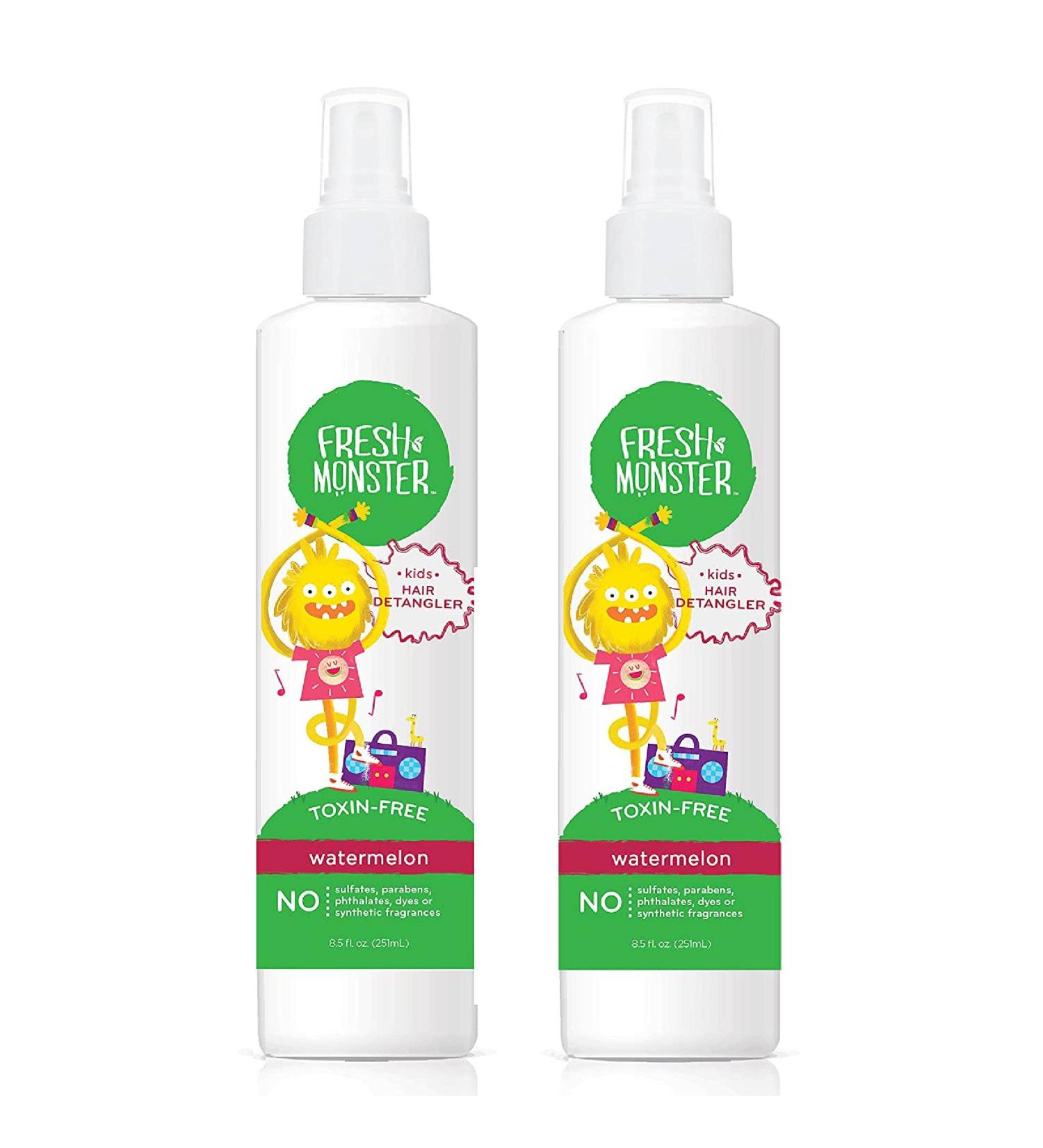 Fresh Monster Kids Watermelon Detangler Spray - 2 Pack 8.5oz - Toxin-Free & Hypoallergenic Hair Conditioning Spray for Kids - Buy Online on GoSupps.com