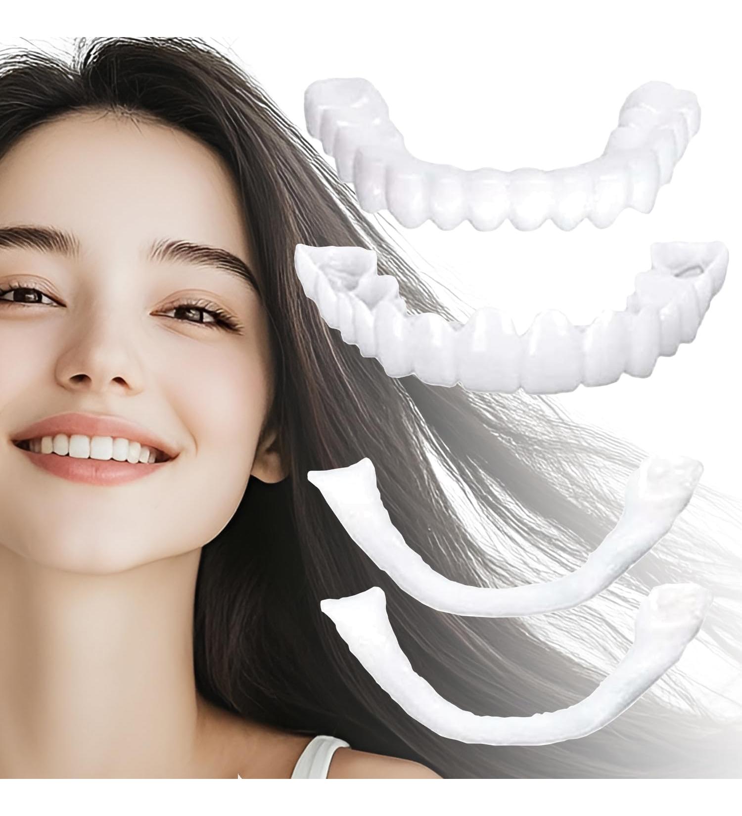 2 Pairs Temporary Smile Support Adjustable for All Genders Nature and Comfortable Regain Confidence Smile(White) - Buy Online on GoSupps.com