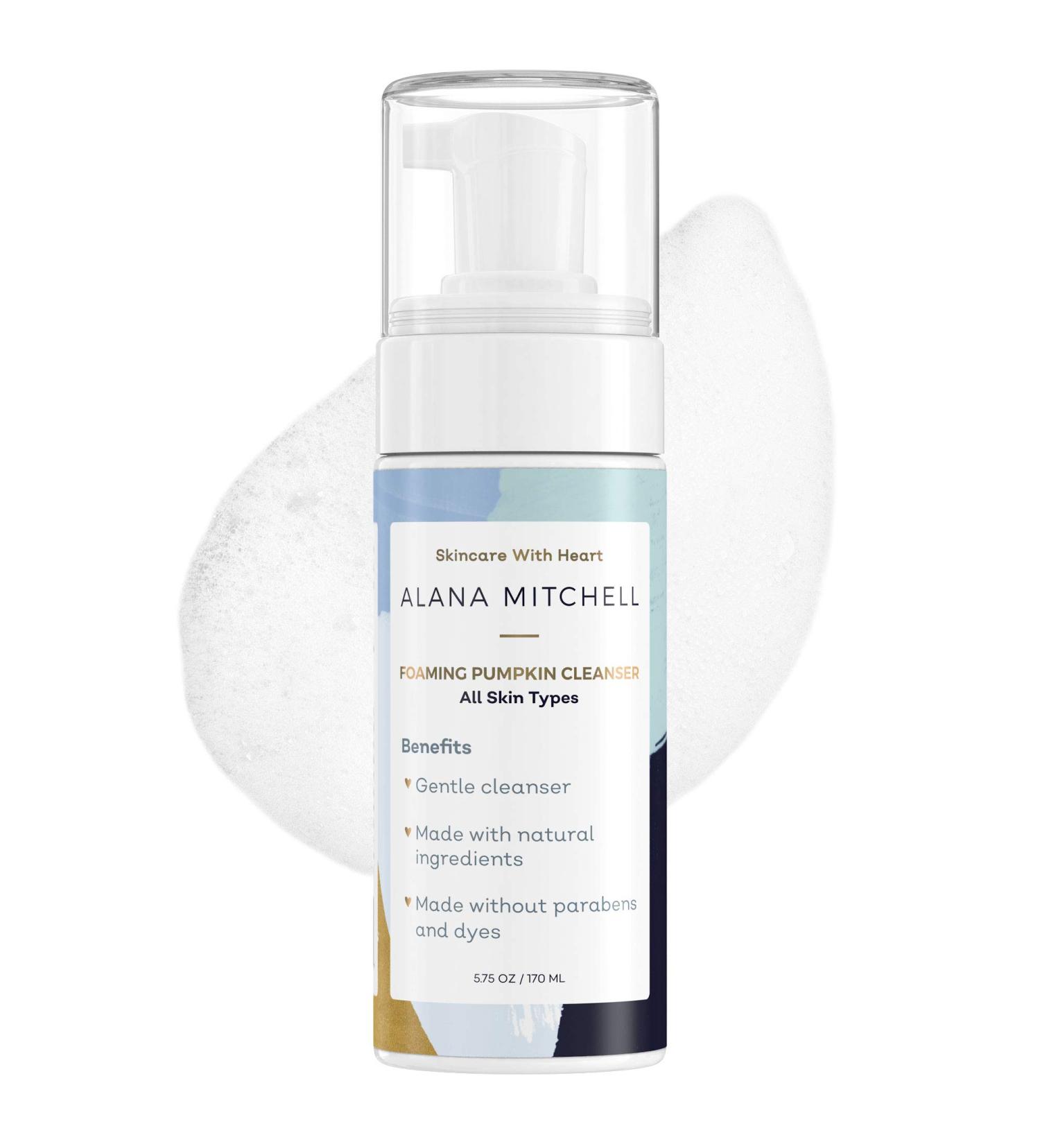 Alana Mitchell Pumpkin Acne Face Wash | Organic Foaming Cleanser for Smooth Bright Skin | Gentle for All Skin Types | Clear Breakouts & Blemishes (6 oz - Buy Online on GoSupps.com