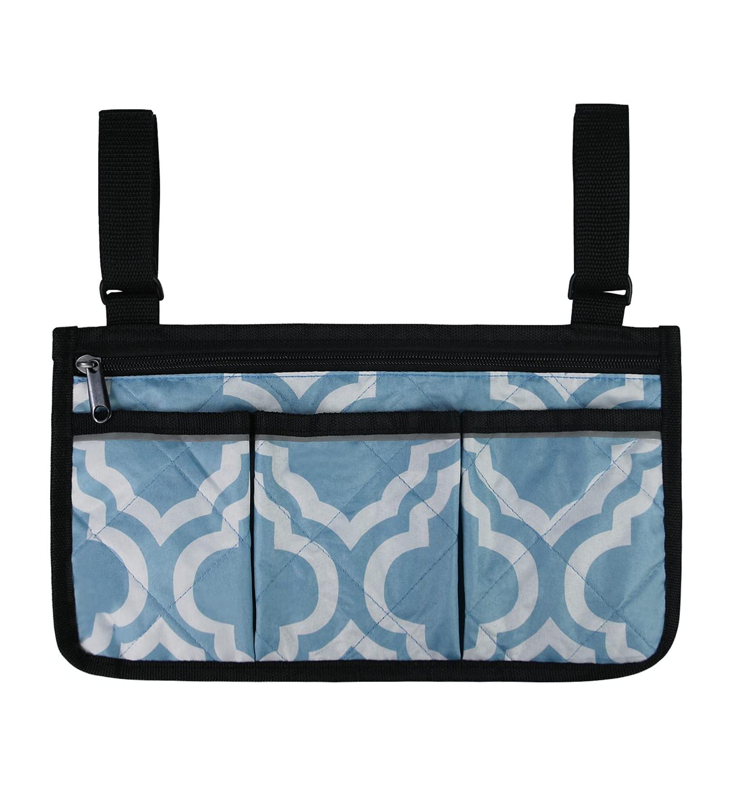 Wheelchair Side Bag with Reflective Stripe - Lightweight Organizer for Adults, Seniors, Handicap - Blue - Buy Online on GoSupps.com