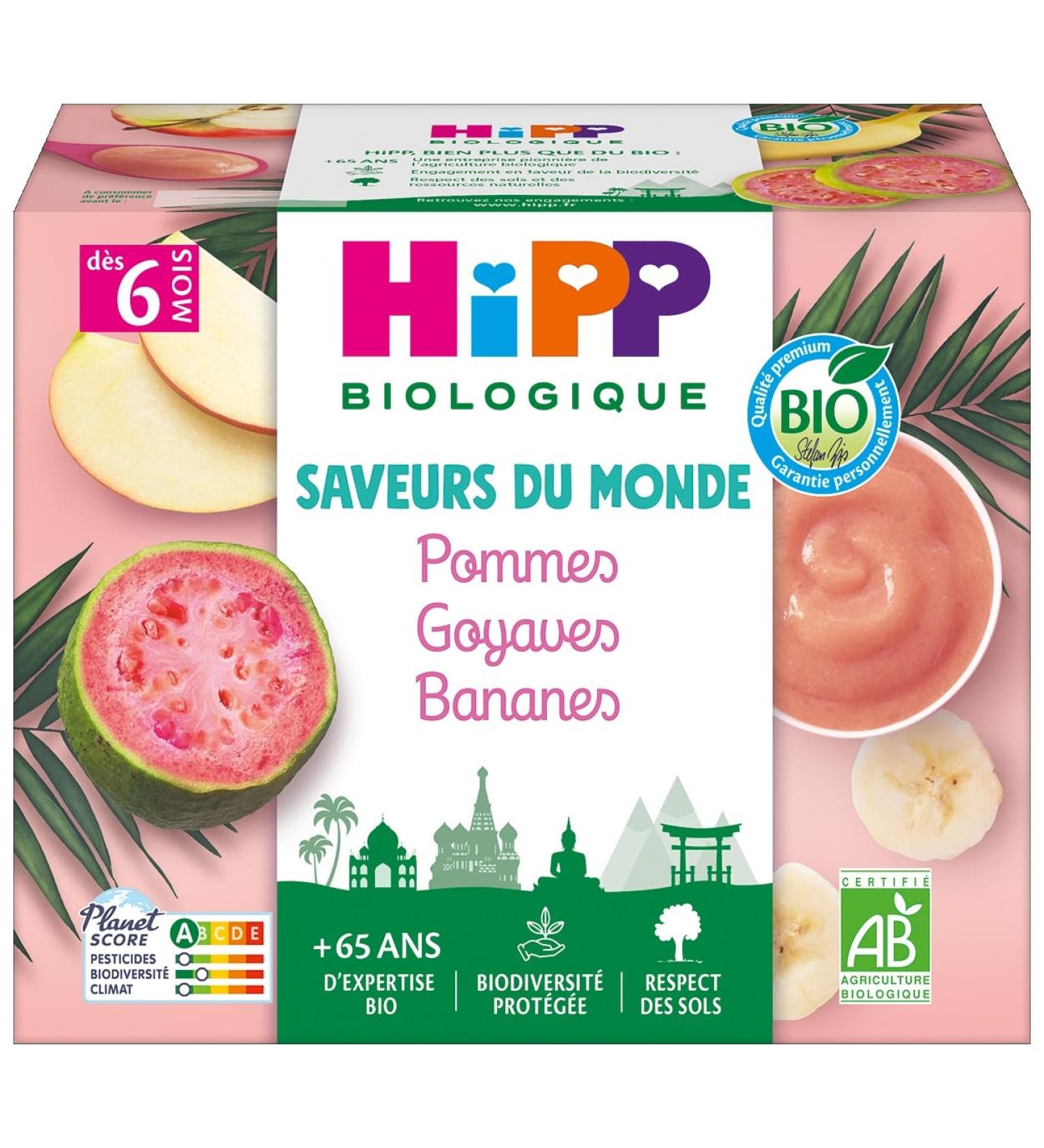 HiPP - Flavors of the World - Apples Guavas Bananas Cups - 4x100g