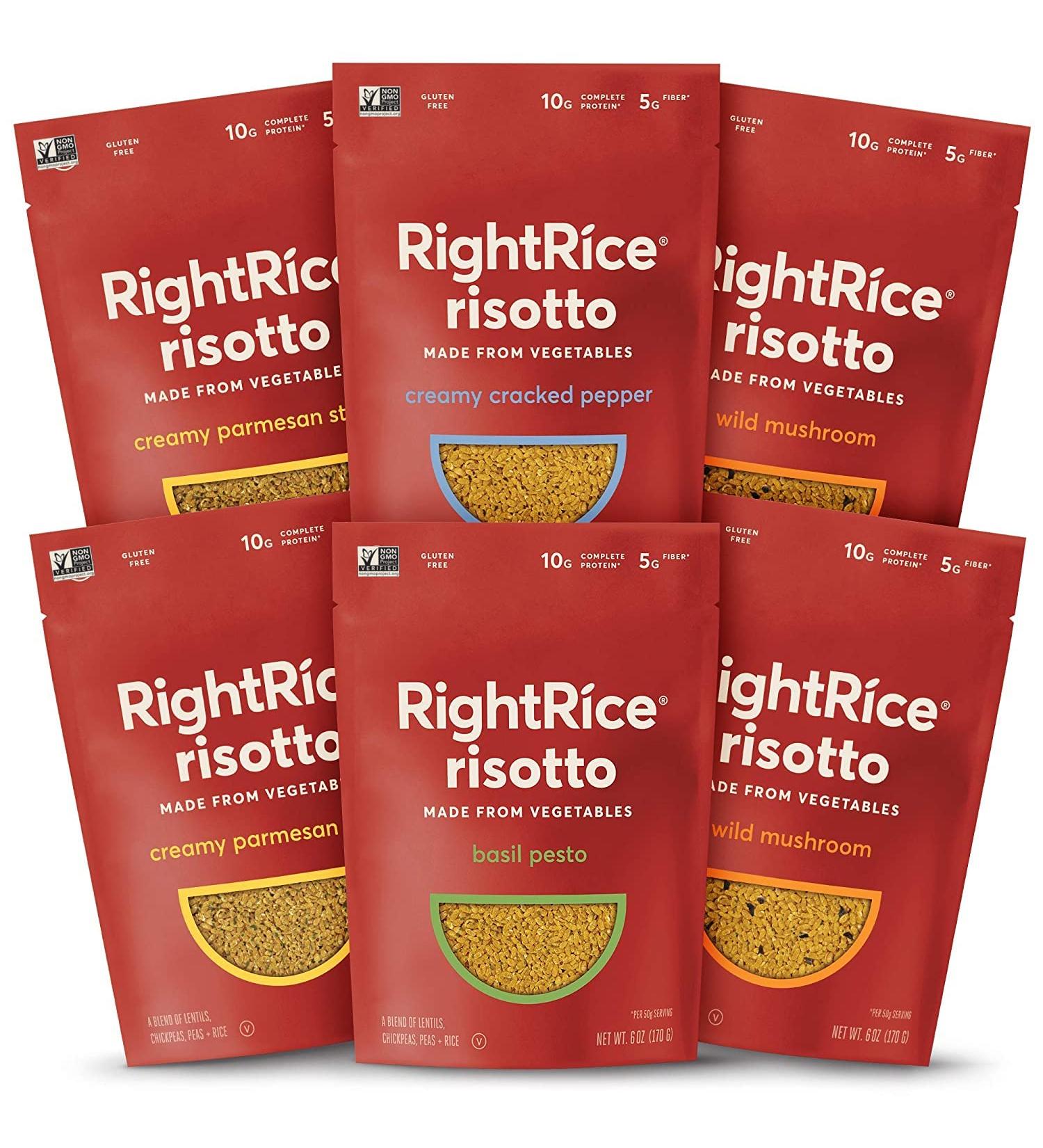 RightRice Risotto Variety Pack - 6oz (Pack of 6) - High Protein Vegan Non-GMO Gluten Free - Buy Online on GoSupps.com