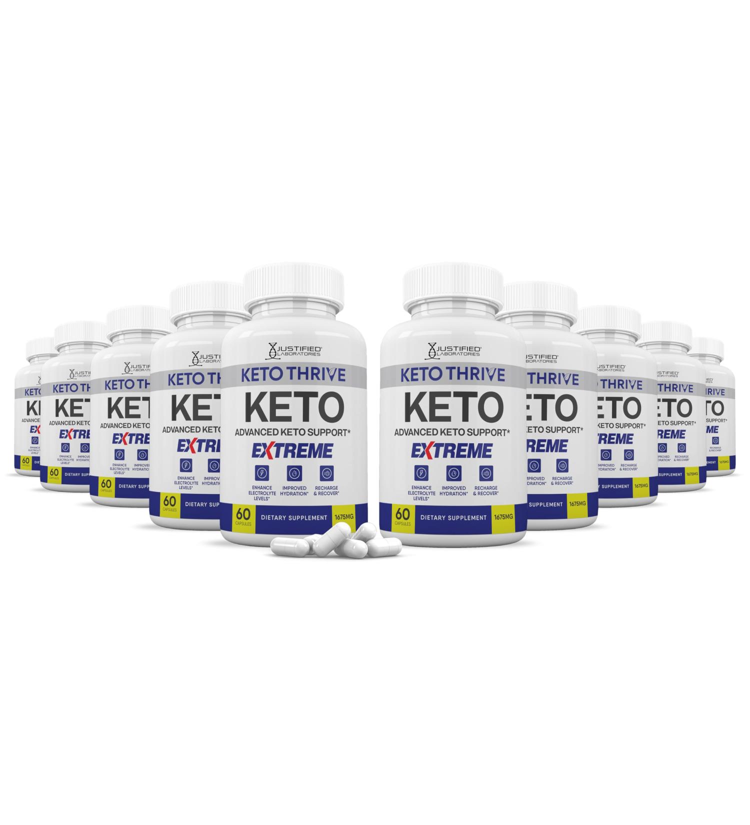 (10 Pack) Keto Thrive Keto ACV Extreme Pills 1675MG Keto Support Blend Capsule Alternative Keto ACV Gummies Formulated with Apple Cider Vinegar Extra Virgin Olive Oil Powder Green Tea 600 Capsules - Buy Online on GoSupps.com