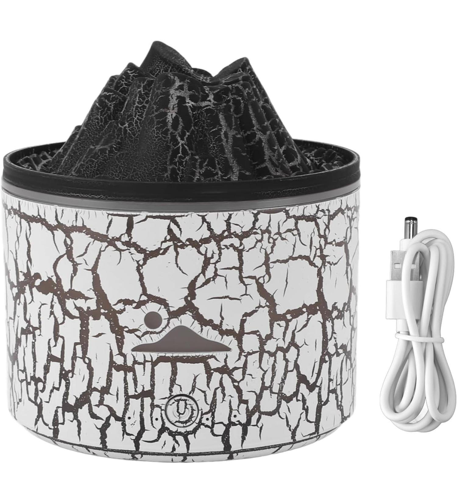 180ml Auto Shut Off Aromatherapy Diffuser & Humidifier - White Volcano Flame Essential Oil Diffuser for Bedroom - Buy Online on GoSupps.com