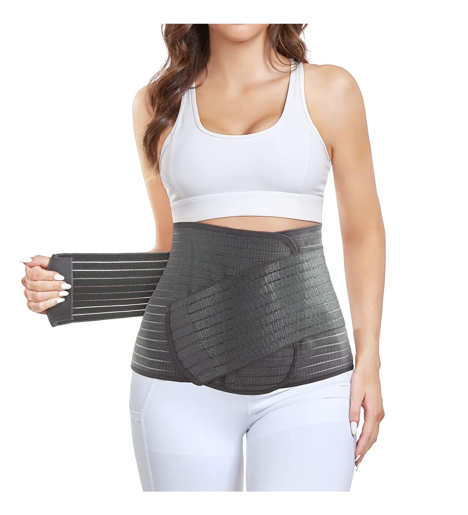 Postpartum Belly Band & C-section Recovery Belt - Abdominal Binder for Stomach Support & Back Pain Relief (Grey Large/X-Large - Buy Online on GoSupps.com