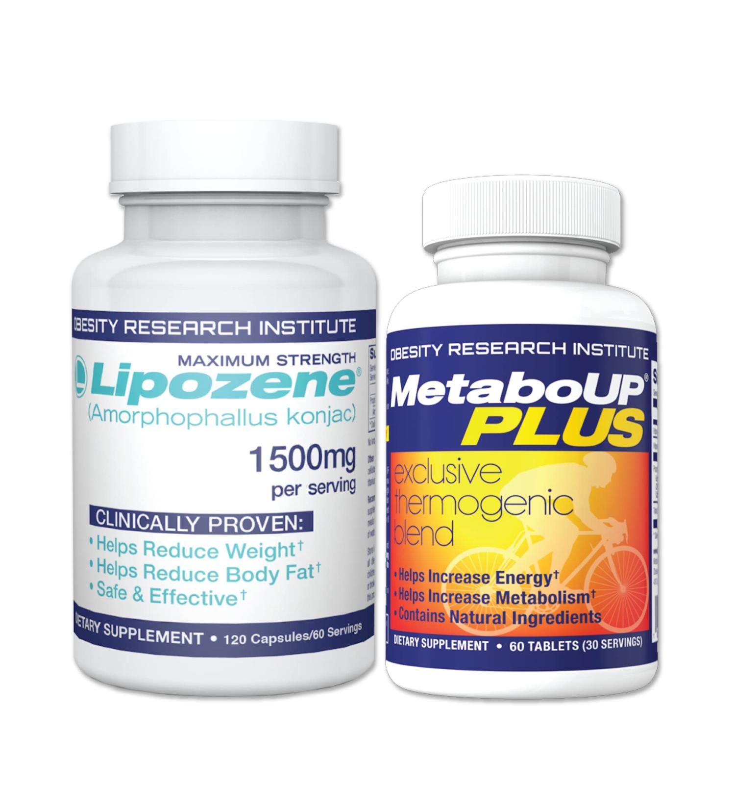 Lipozene Weight Loss Combo - Mega Bottle 120ct + MetaboUP Thermogenic 60ct - Boost Metabolism, Increase Energy, Control Appetite - Buy Online on GoSupps.com