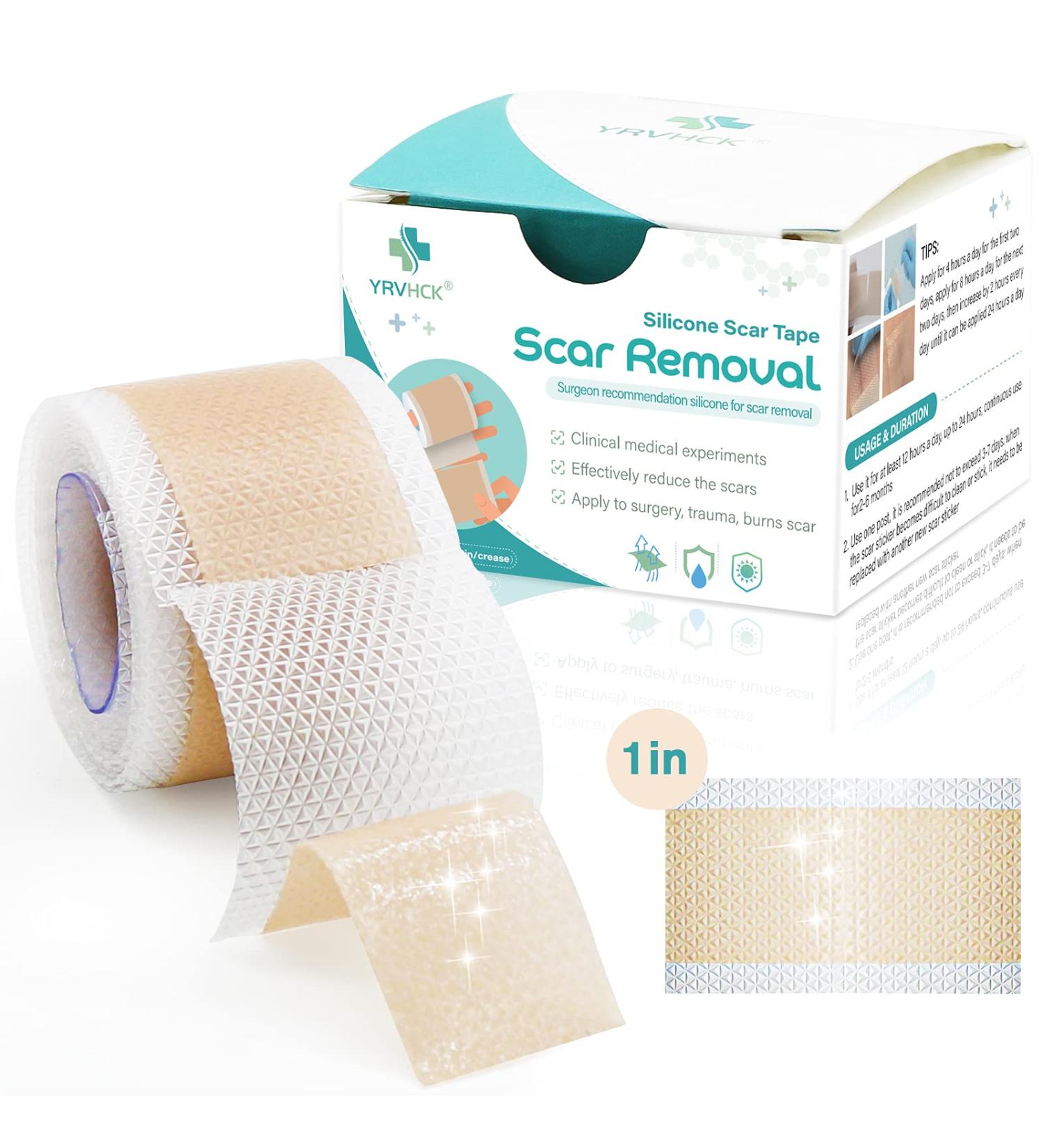 Medical Grade Silicone Tape for Scar Removal - 1'' X 70'' Roll with 5cm Crease, Keloid & Bump Treatment - Easy Tear, Scissor-free - 1 Count - Buy Online on GoSupps.com