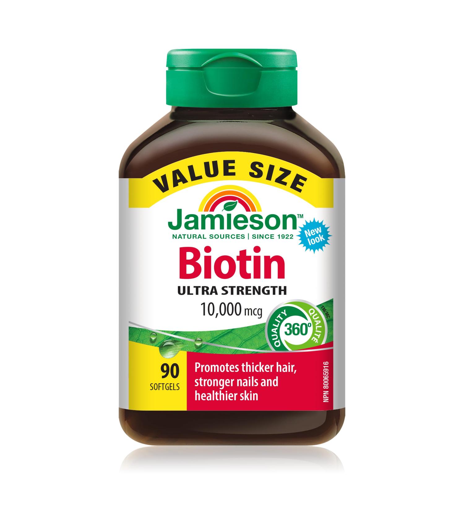 Jamieson Biotin 10 000 mcg Value Size 90 Softgels - Buy Online on GoSupps.com