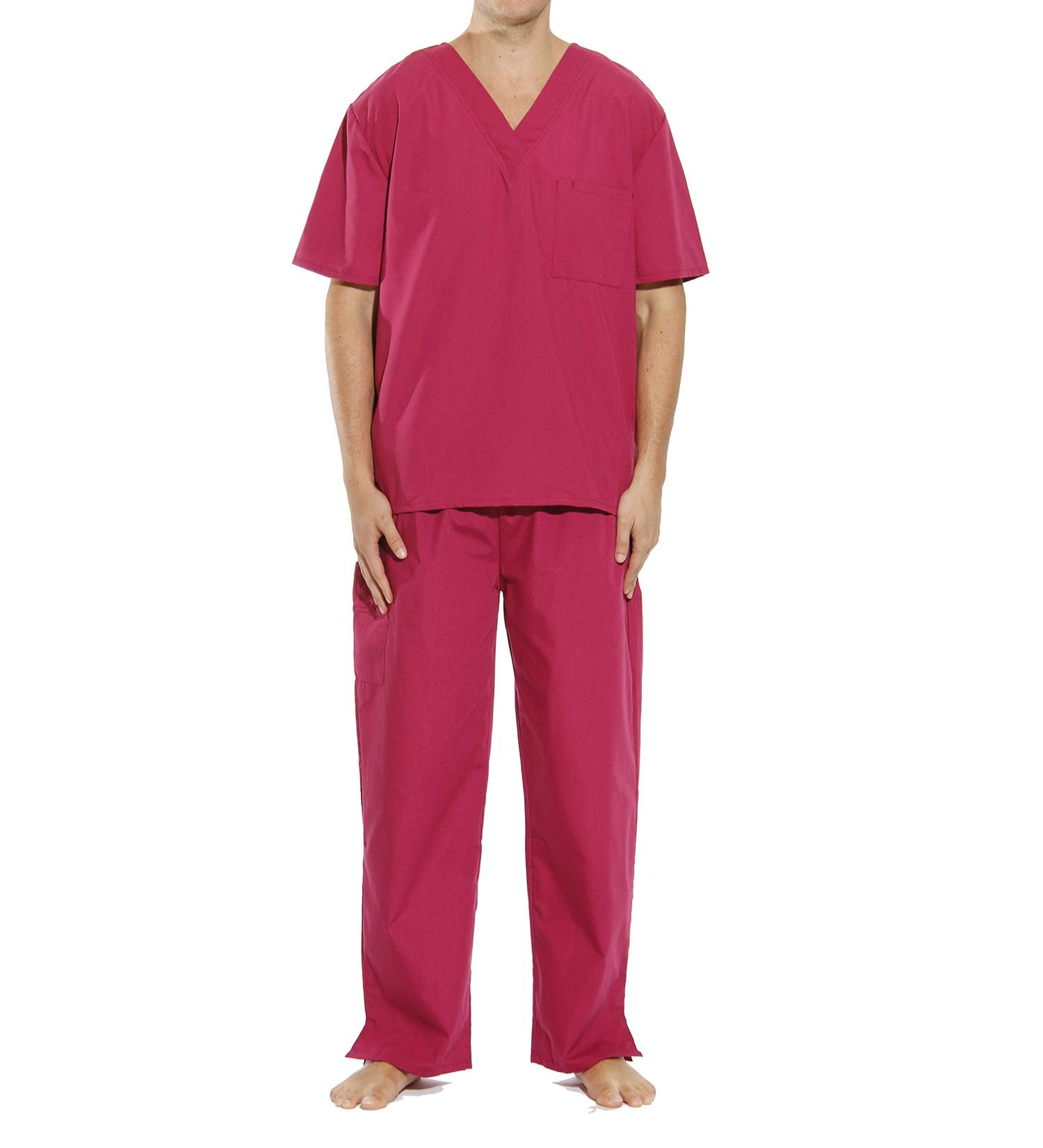 Tropi Mens Unisex Scrub Sets Medical Scrubs (V-Neck) Small Burgundy - Buy Online on GoSupps.com