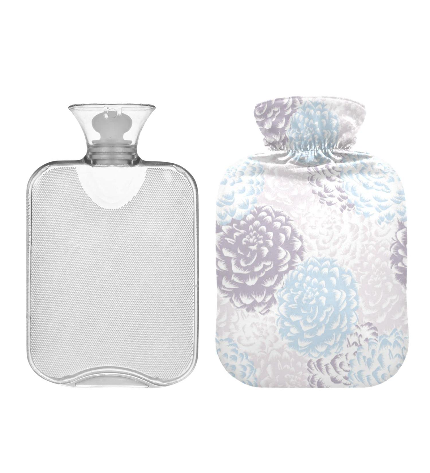 Hot Water Bottle 2L with Floral Cover - Dahlia Pattern for Pain Relief & Winter Warmth - Buy Online on GoSupps.com
