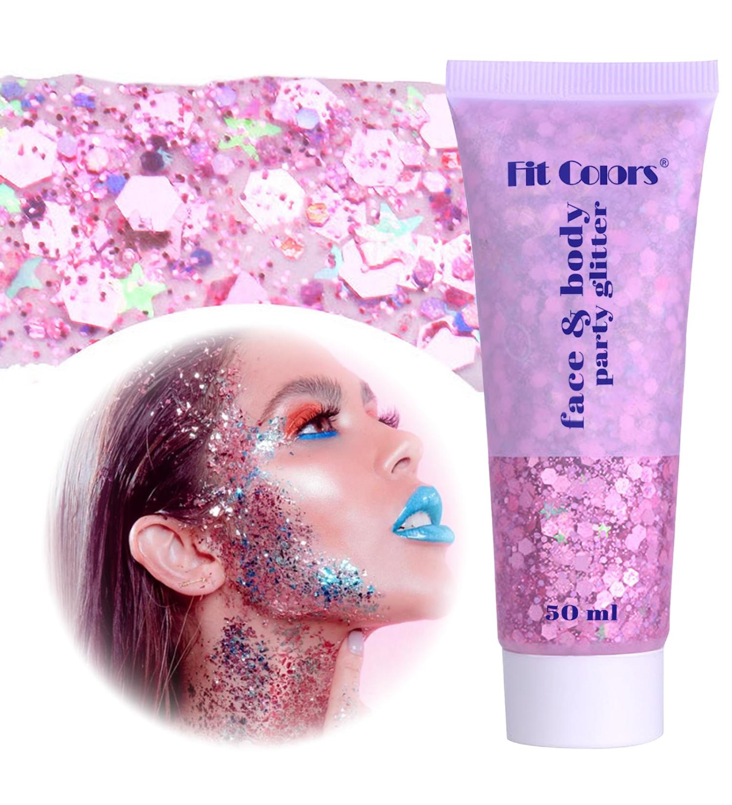 Deluxe Body Glitter Gel - 50ml Dark Pink Festival Makeup & Accessories for Parties DIY Nails Lips - Buy Online on GoSupps.com