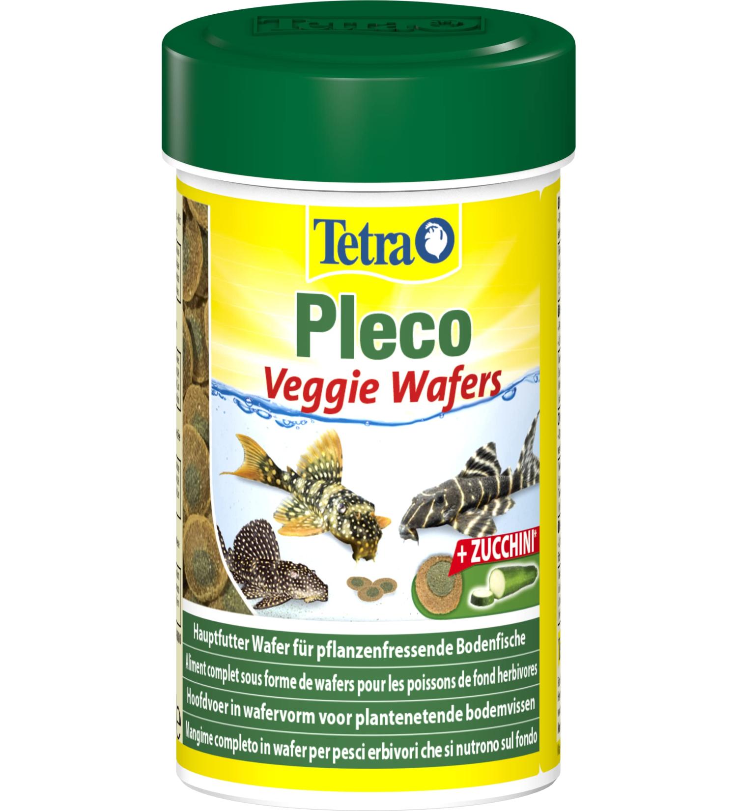 Tetra Pleco Veggie Wafers - Healthy Fish Feed for Herbivorous Fish | Mineral-Rich Zucchini | 100ml Can | Ideal for Vitality & Well-Being - Buy Online on GoSupps.com