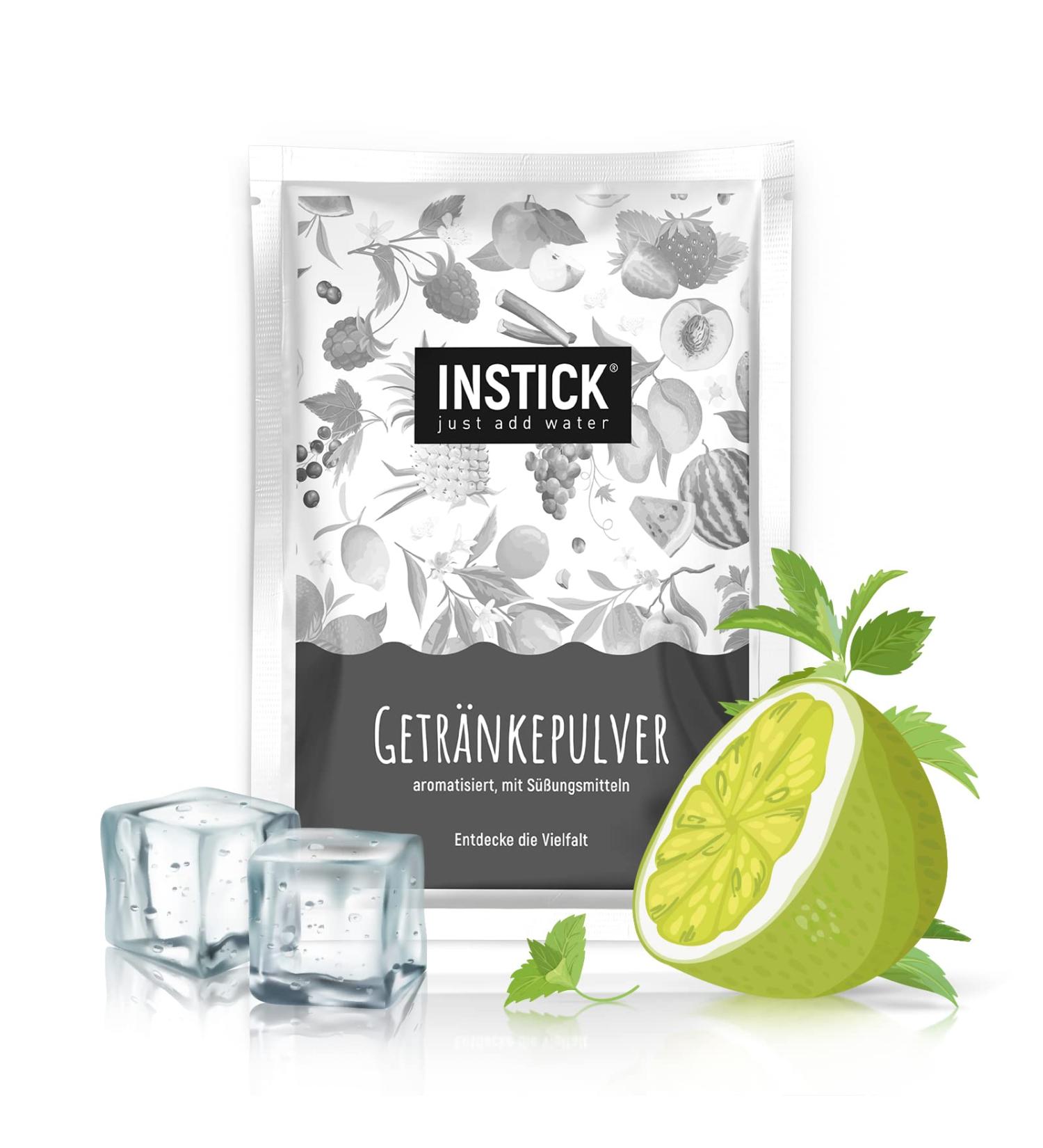 Intick Sugar-Free Green Iced Tea Powder - Lime & Mint Flavor | Vegan Low-Calorie Drink | 18L Pack with Vitamin C - Instant Refreshment - Buy Online on GoSupps.com