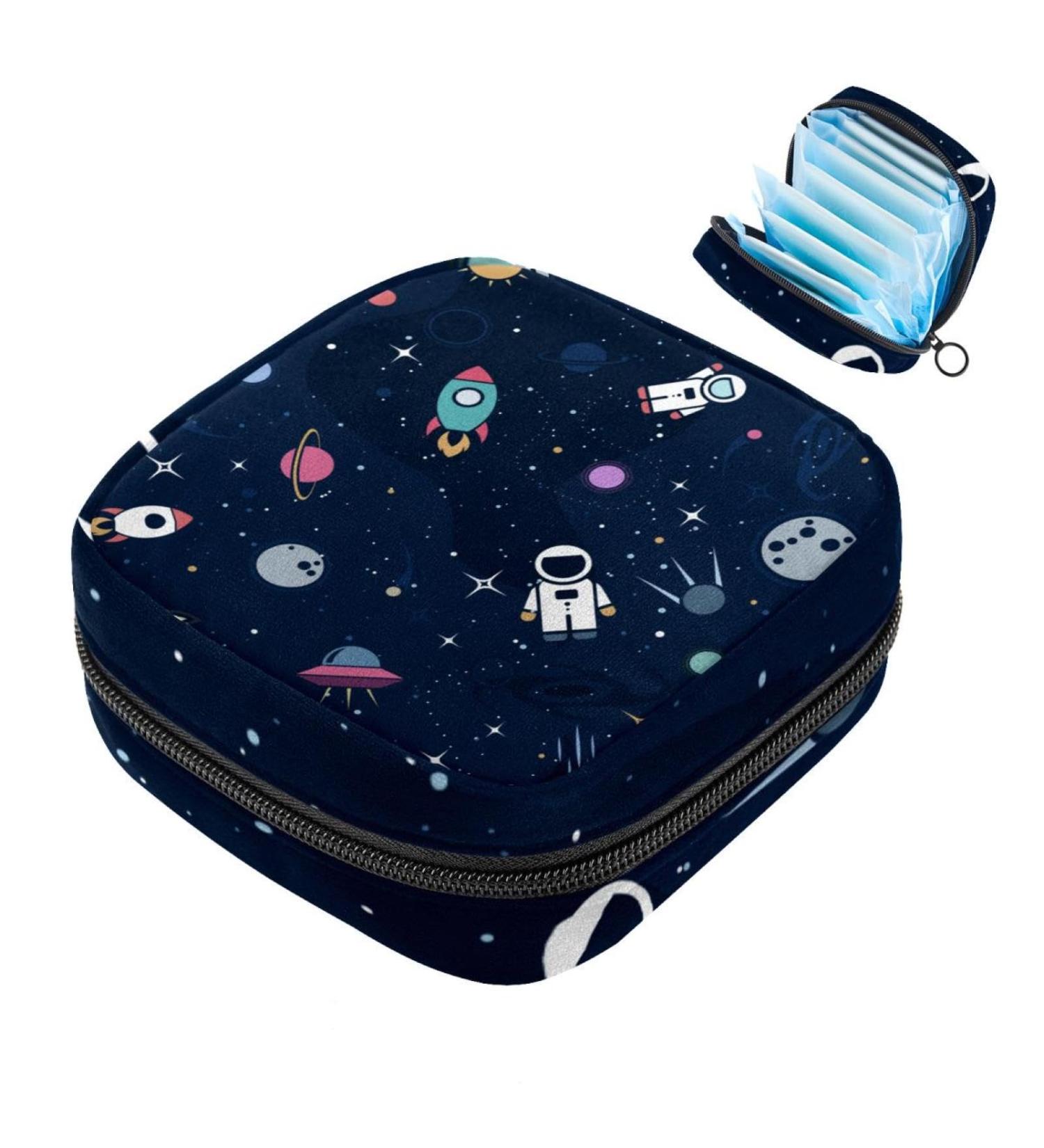 Space Universe Storage Bags for Women's Bandages & Menstrual Items - Cute & Portable Storage Solution | Ideal for School & Office - Buy Online on GoSupps.com