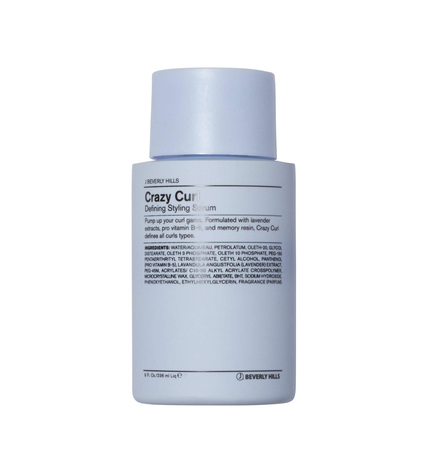 J Beverly Hills Blue Crazy Curl Defining Styling Serum - 8 Oz | Vitamin B5 Infused for Defined Curls - Buy Online on GoSupps.com