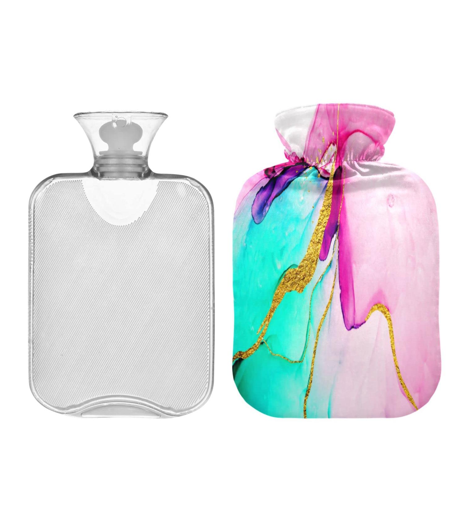 Bright Smoke Marble Hot Water Bottle | 2L Soft Plush Cover | Winter Warmth for Kids Men & Women - Buy Online on GoSupps.com