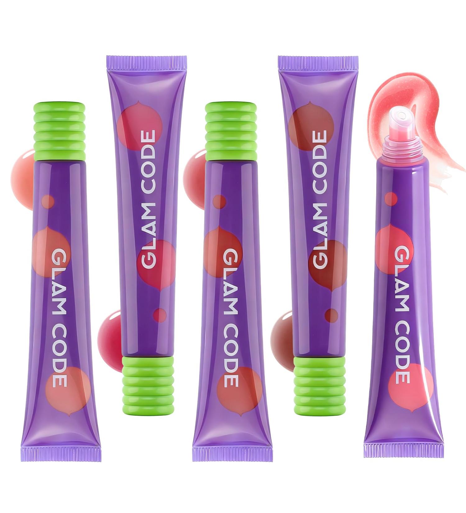 Glam Code Lip Glossy Balm Set, Moisturizing Tinted Lip Gloss for Women & Girls, Lip Care Set Smooths & Softens Dry Lips with Shea Butter, Non-Sticky, Cruelty-Free & Vegan (5-Count, 01 Rose Castle) - Buy Online on GoSupps.com