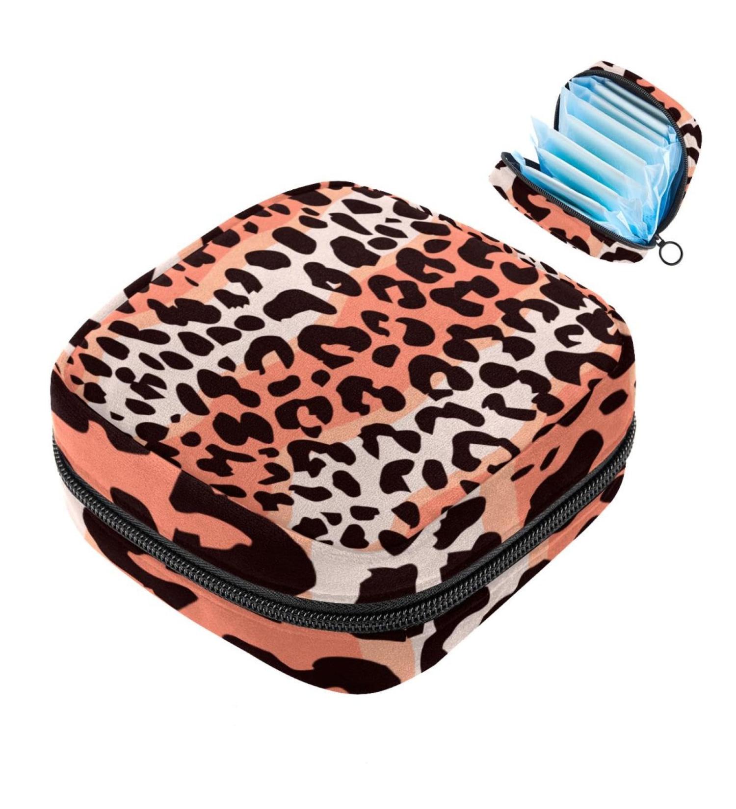 Buy Leopard Pattern Storage Bags for Women | Portable Menstrual Insert & Organizer for Bandages Tampons & More | Multi-Colored Storage Solution - Buy Online on GoSupps.com