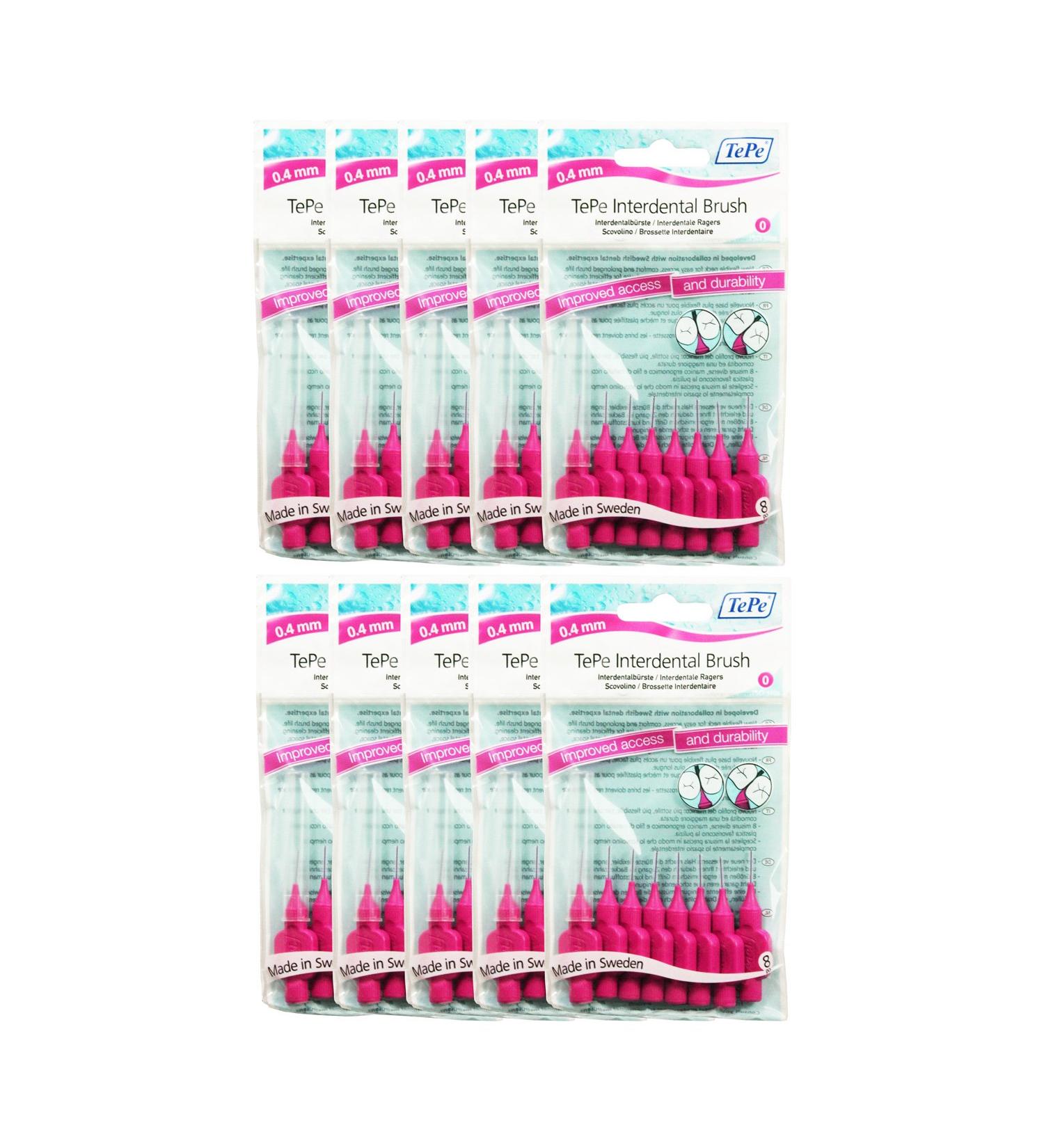 TePe Interdental Brushes Original Pink 0.4 mm Pack of 3 (Each Pack Contains 8 Pieces) - Buy Online on GoSupps.com