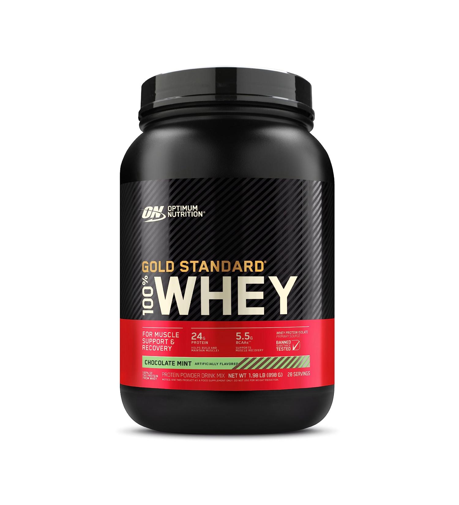 Optimum Nutrition Gold Standard 100% Whey Protein Powder Chocolate Mint 2lb - Packaging May Vary - Buy Online on GoSupps.com