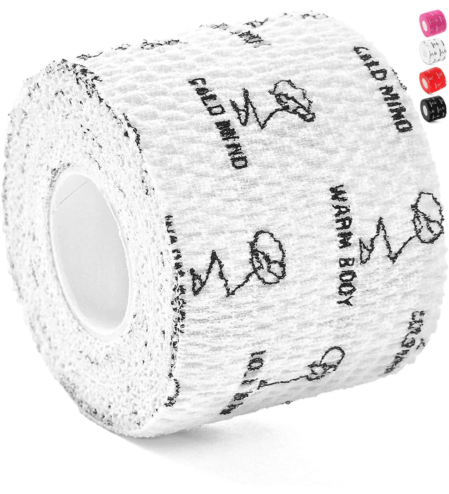 WARM BODY COLD MIND 2" Premium Lifting Thumb Tape for Weightlifting, Powerlifting & Strength Deadlift Training, for Crossfit, Hook Grip Tearable Cotton Sweat Proof (White 3 Rolls)