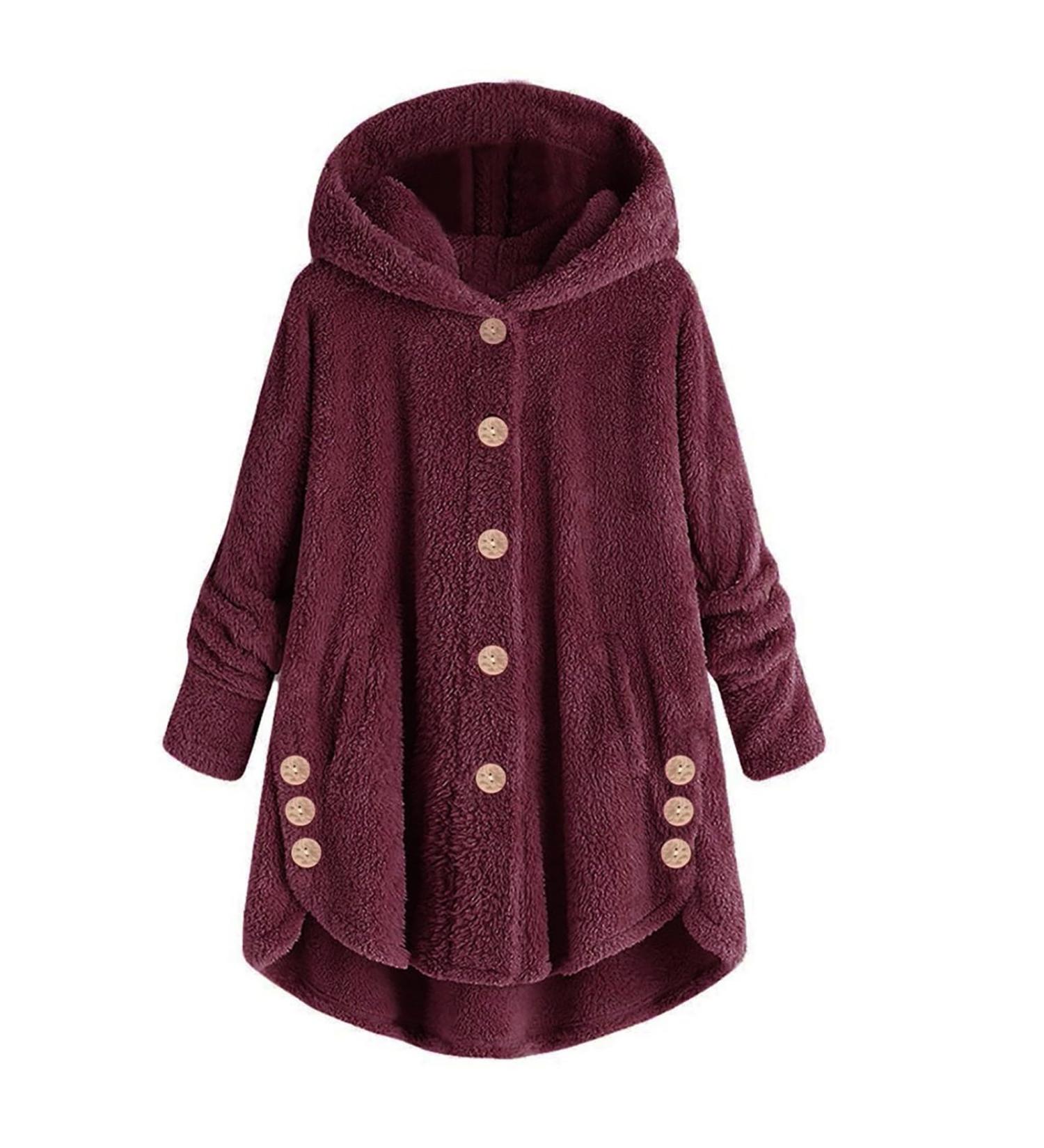Shop Hanxiulin Oversized Plush Jacket - Warm Lined Fleece Coat for Women | Stylish & Comfortable Down Jacket with Art Fur - Buy Online on GoSupps.com