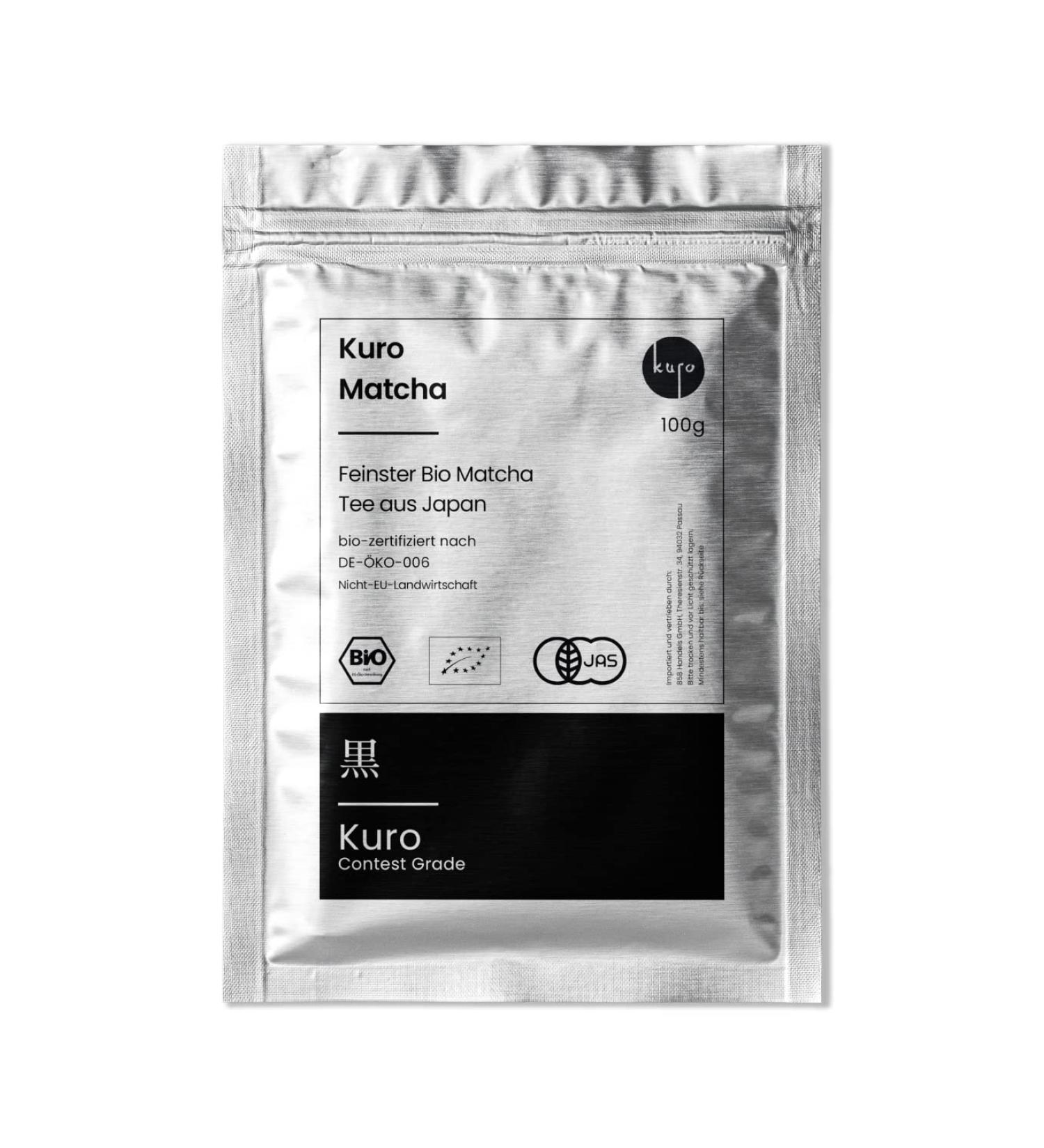Premium Bio-Matcha Tea from Japan | Hand-Picked Kuro Matcha Green Tea Powder - 100g Eco-Friendly Bag - Buy Online on GoSupps.com