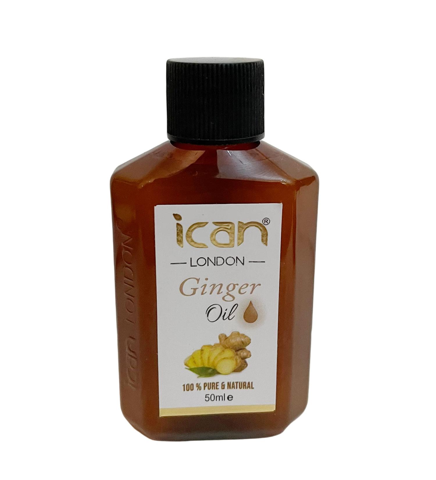 ican 100% pure & natural Ginger oil for hair skin 50ml travel size